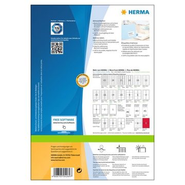 HERMA Etiketten Adressetiketten Permanent Haftend A4 99,1x67,7 mm 100 Blätter