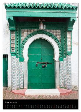 CALVENDO Wandkalender Marokkos Türen (Premium, hochwertiger DIN A2 Wandkalender 2023, Kunstdruck in Hochglanz)