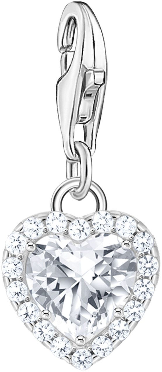 THOMAS SABO Charm Herz Charm weiß, mit Zirkonia (synth)