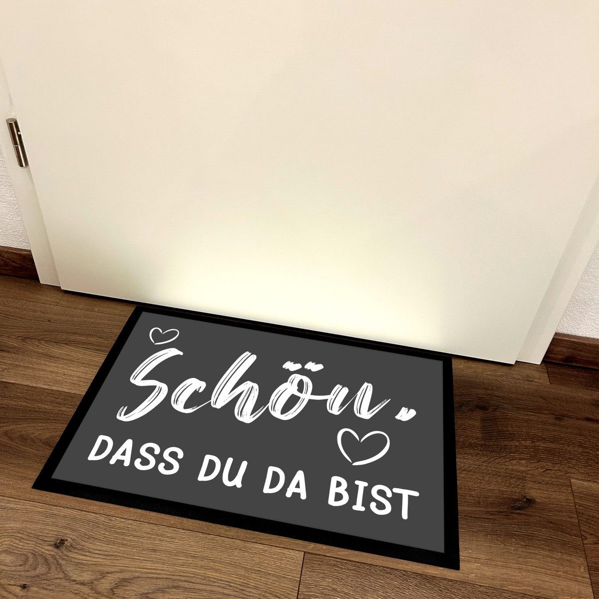 Herzbotschaft Fußmatte Schmutzfangmatte mit Spruch Schön, DASS DU DA BIST, günstig online kaufen
