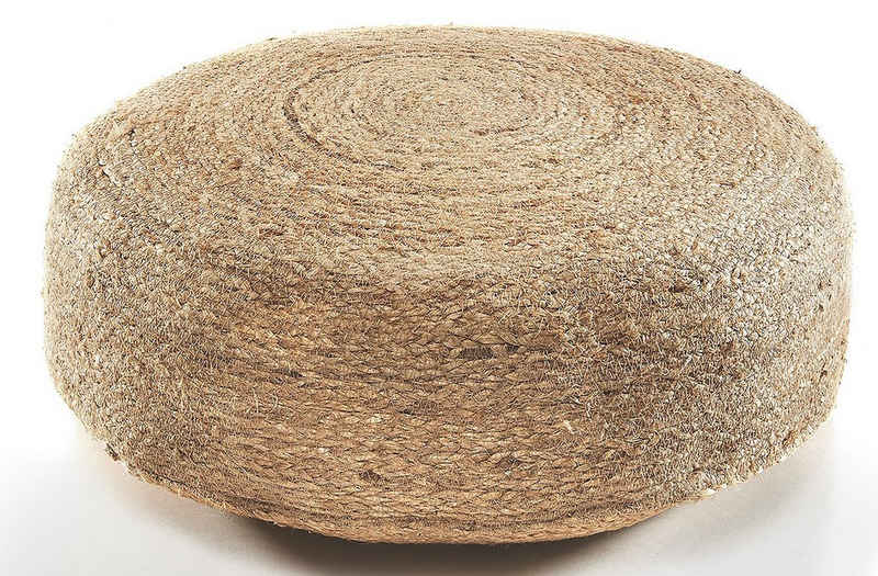 Kobolo Sitzwürfel Sitzpouf SOUL aus Jute mit Baumwollfüllung (1 Stück)