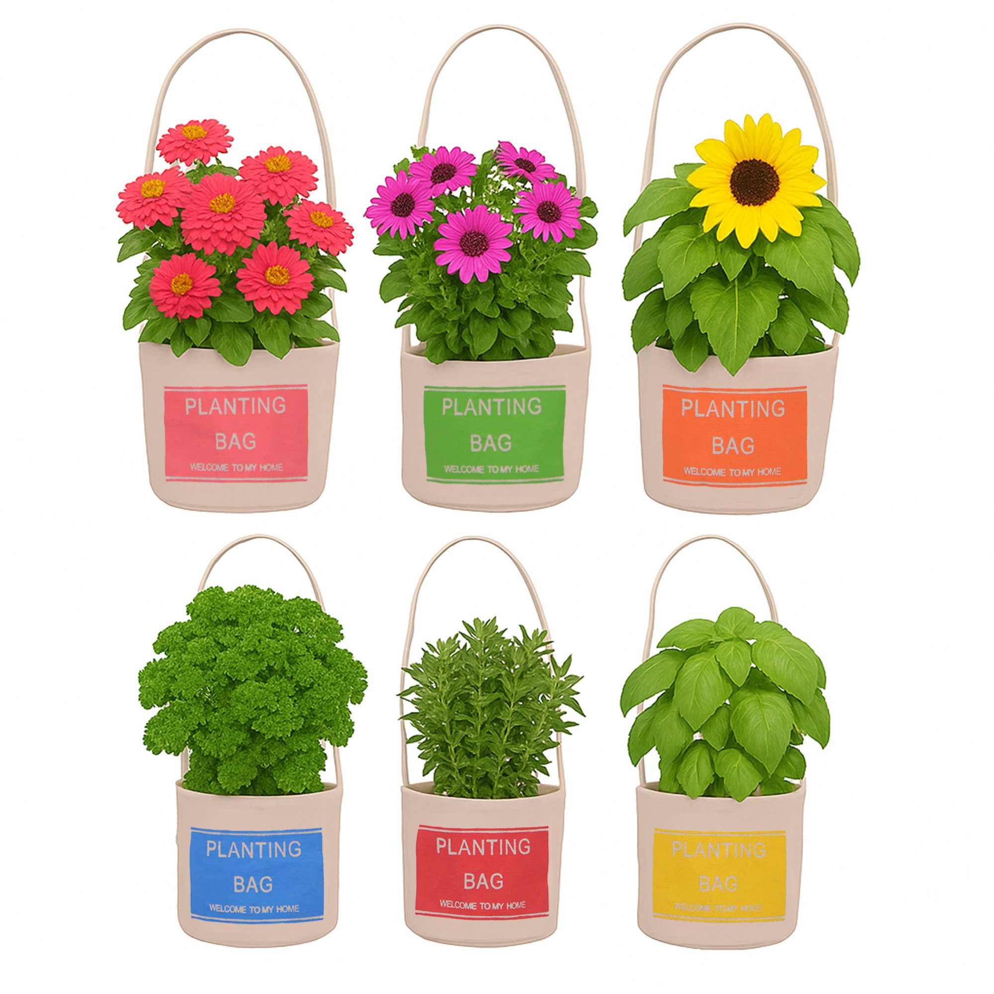 UNUS GARDEN Blumentopf Pflanzbeutel aus Jute 6er Set (6er Set)