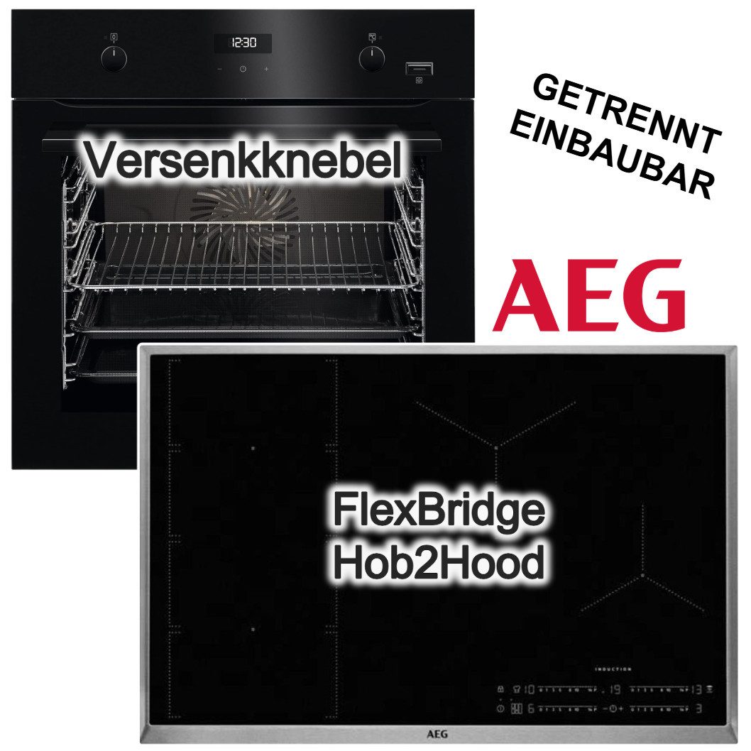 AEG Backofen-Set Backofen SteamBake + 76cm Induktionsfeld Boost Flex Slider Hob2Hood®, mit Nein