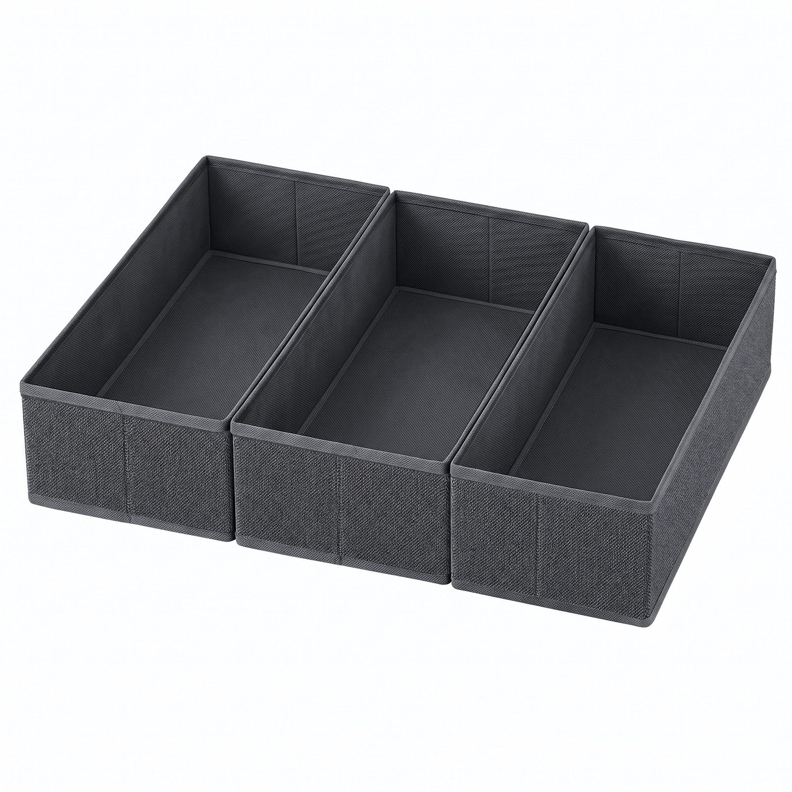 Sekey Aufbewahrungsbox Schubladen Organizer aus Vliesstoff – faltbare Aufbewahrungsboxen, 3er-Set, 20,5×41×11 cm für HEMNES 160, ohne Fächer für Kleidung – Bild 2 von 5