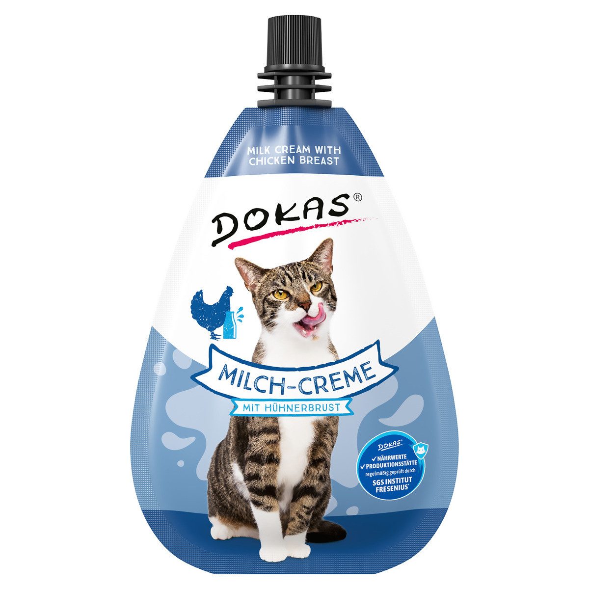 Dokas Milch-Creme mit Hühnerbrust 80 g, für: Katze
