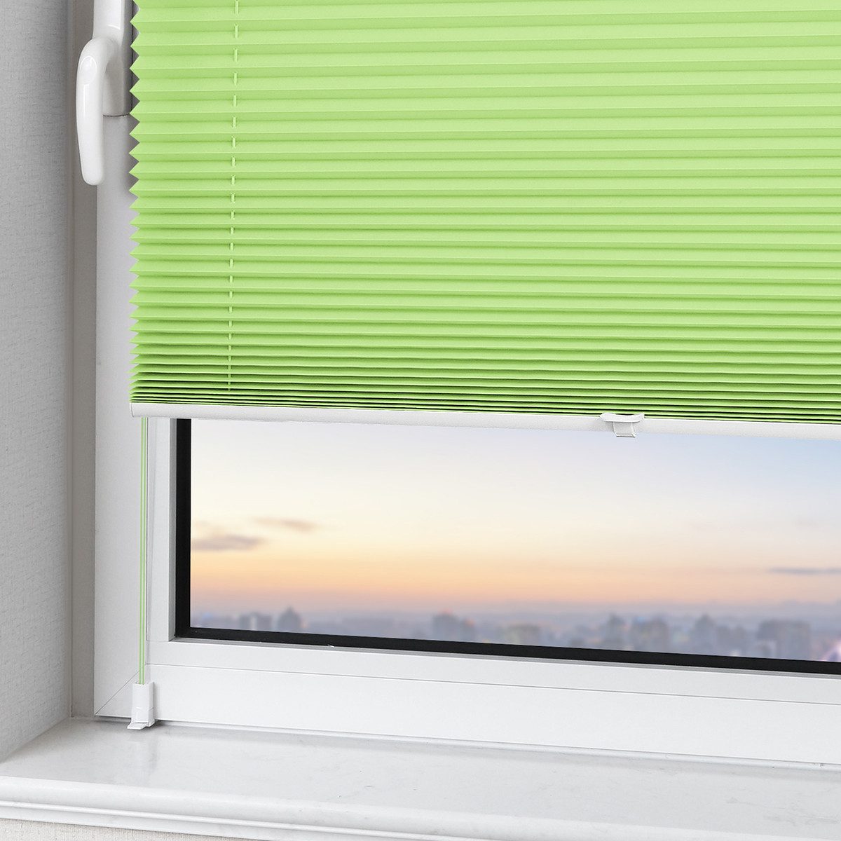 Vkele Plissee Ohne Bohren Klemmfix, Easyfix verspannt Faltrollo mit Klemmträger, Klemmträger, Sonnenschutz und Sichtschutz, Jalousie für Fenster & Tür