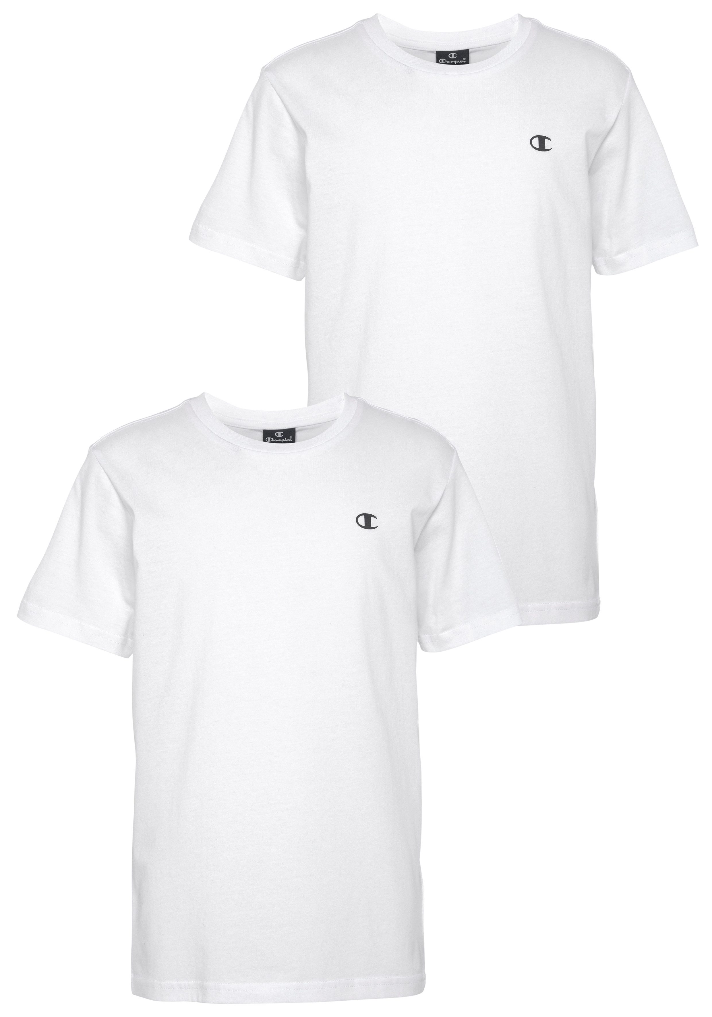 Champion T-Shirt (Packung, 2-tlg) 2er-Pack, Kurzarm, mit Rundhalsausschnitt, aus Baumwolle