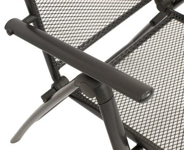 DEGAMO Garten-Essgruppe CLASSIC, (3-tlg), (2x Sessel, 1x Tisch), Stahl und Streckmetall anthrazit