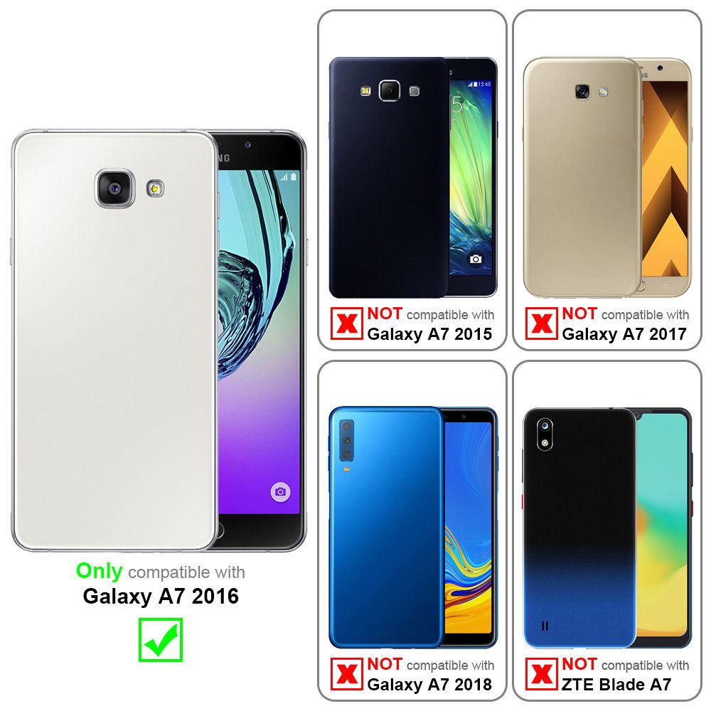 Cadorabo Handyhülle für Samsung Galaxy A7 2016 Hülle Samsung Galaxy A7 2016, Hülle Schutzhülle mit Standfunktion, Magnetverschluss und Kartenfach