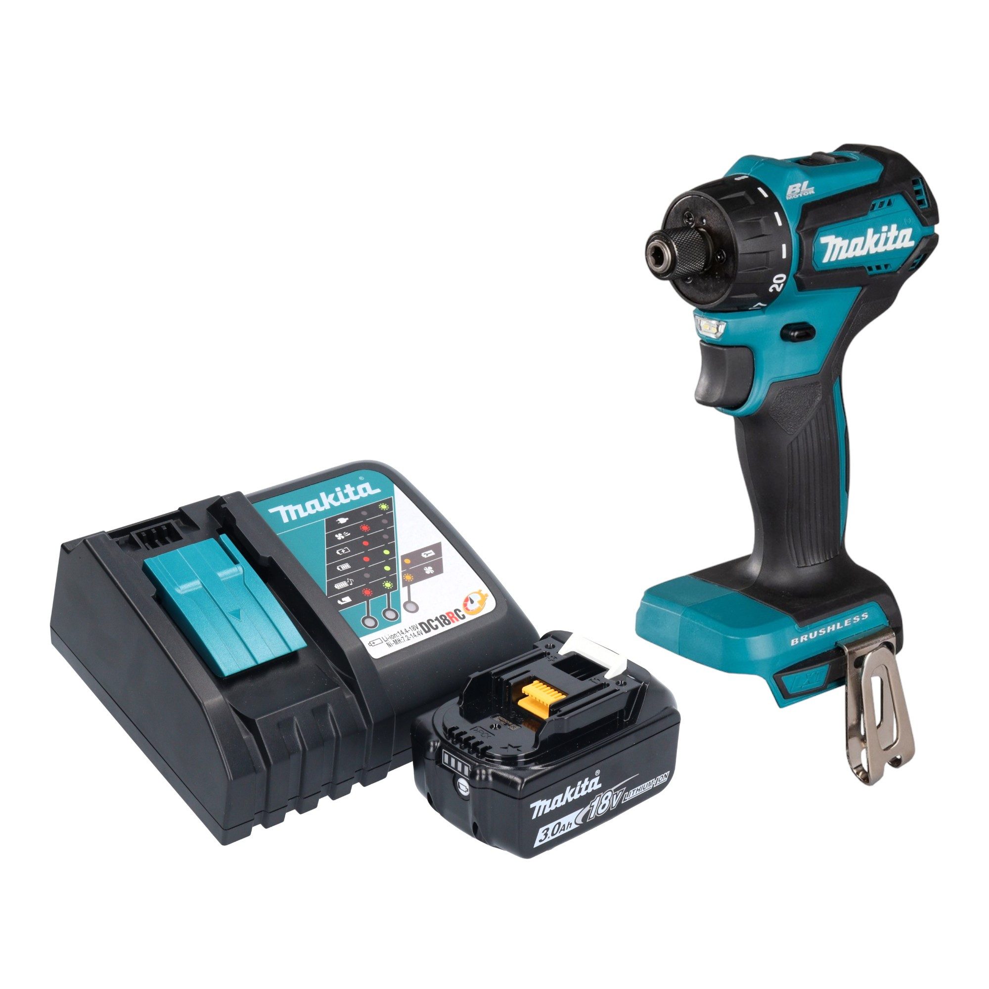 Makita Akku-Schrauber DDF 083 RF1 18 V 40 Nm 1/4'' + 1x Akku 3,0 Ah + Ladegerät