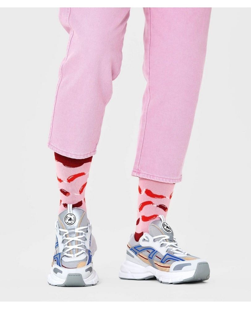Happy Socks Socken Tagessocke Crew Sausage (Wurst) pink - 1 Paar
