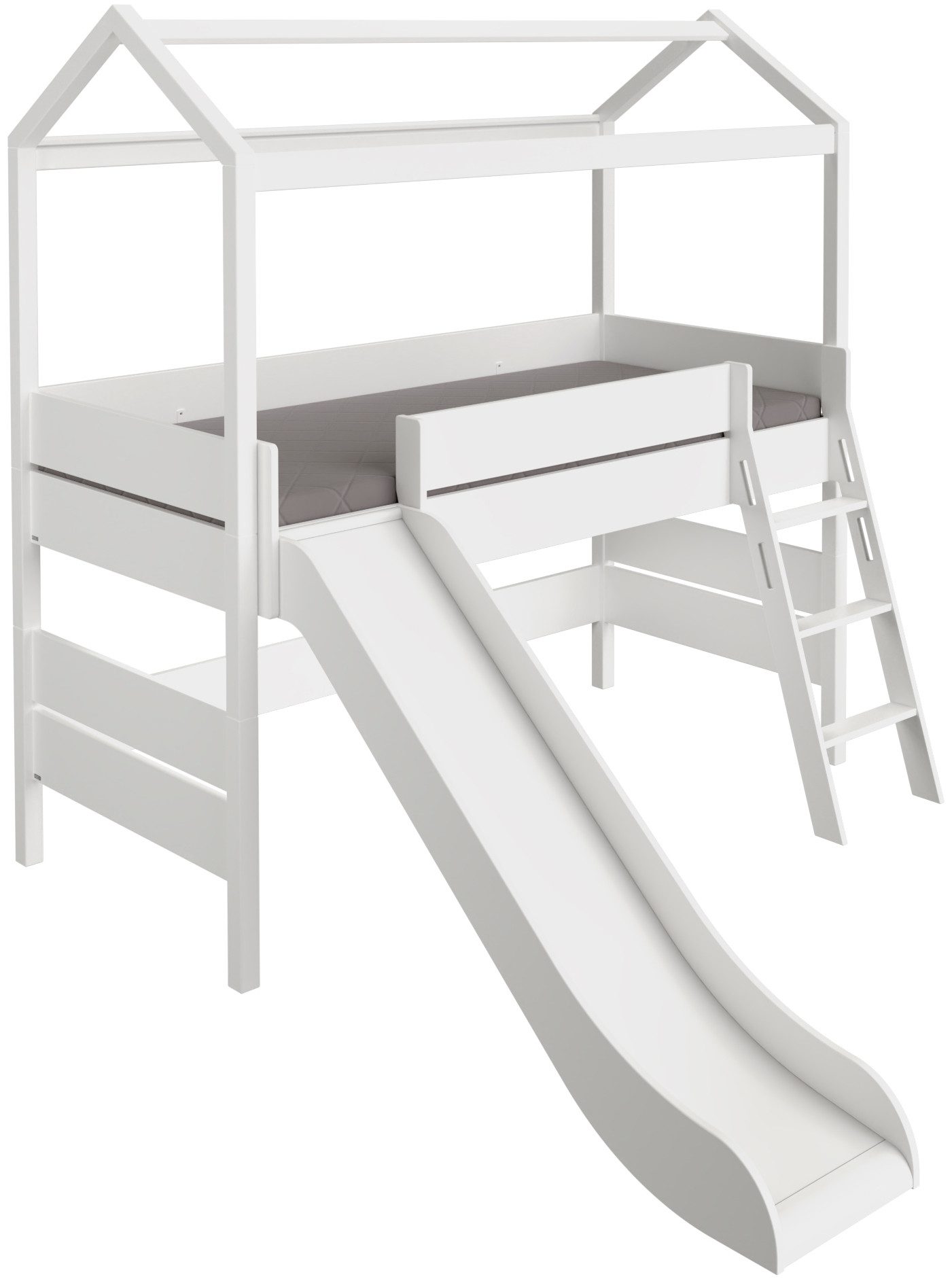 PAIDI Hausbett TINY HOUSE, Spielbett mit Rutsche und Rausfallschutz, individuell gestaltbar