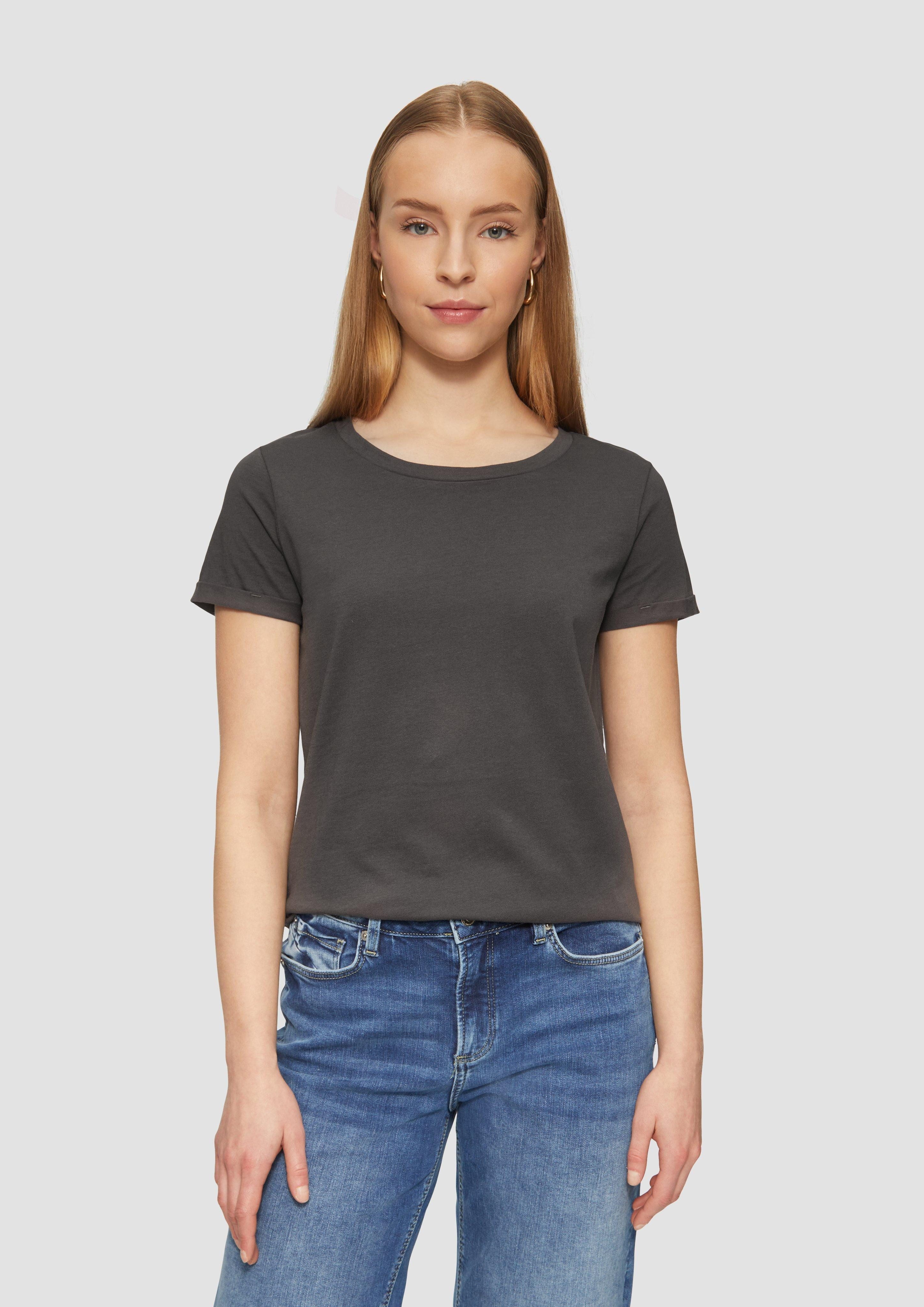 QS Kurzarmshirt Jerseyshirt mit Crew Neck günstig online kaufen