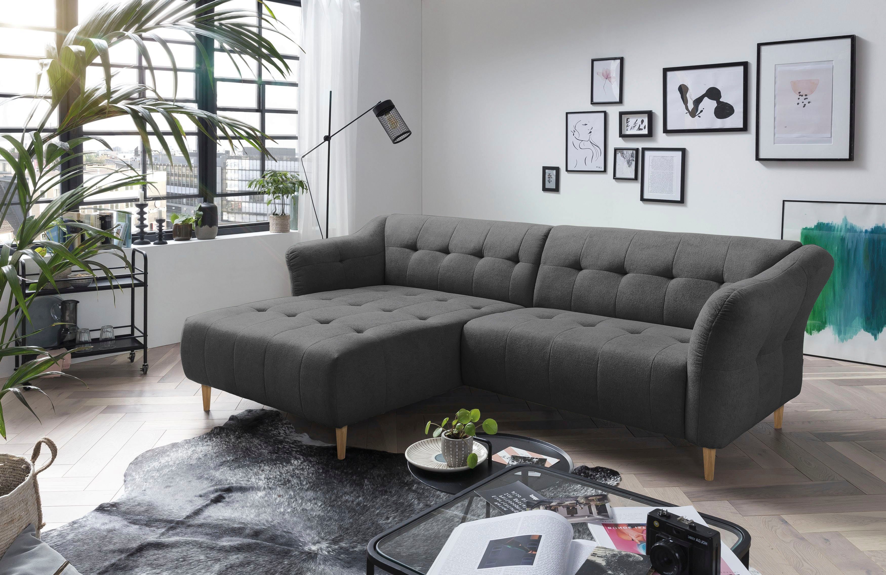 mit Raum im Holzfüßen, Soraya, exxpo - Ecksofa fashion frei sofa stellbar