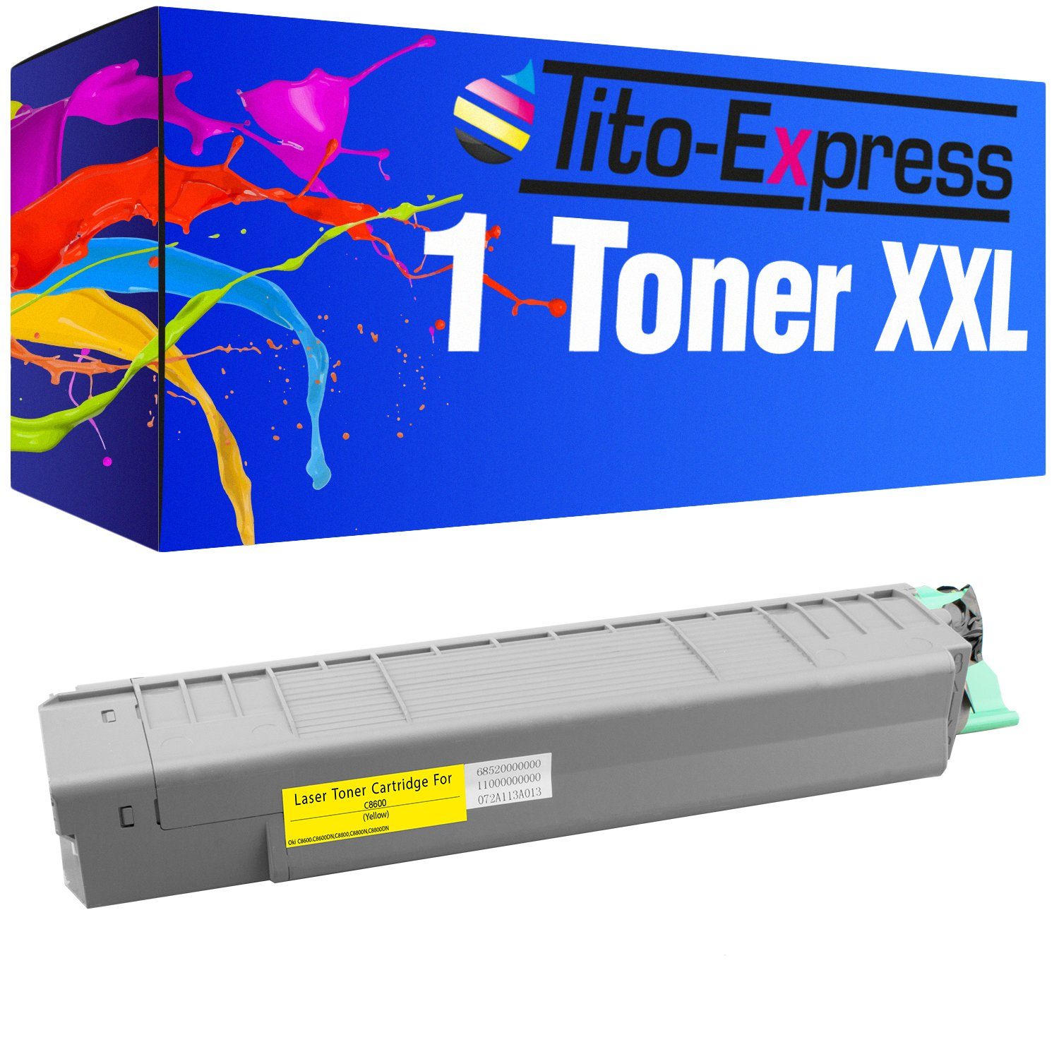Tito-Express Tonerpatrone ersetzt Oki C 8600 Oki C-8600 OkiC8600 Yellow, für C-8600CDTN C-8600DTN C-8600 Series C-8800CDTN C-8800 Series