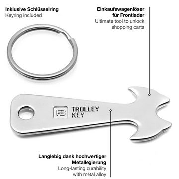 FABACH Schlüsselanhänger Trolley Key Silber Einkaufswagenlöser - Einkaufswagenchip Einkaufschip (2-tlg)