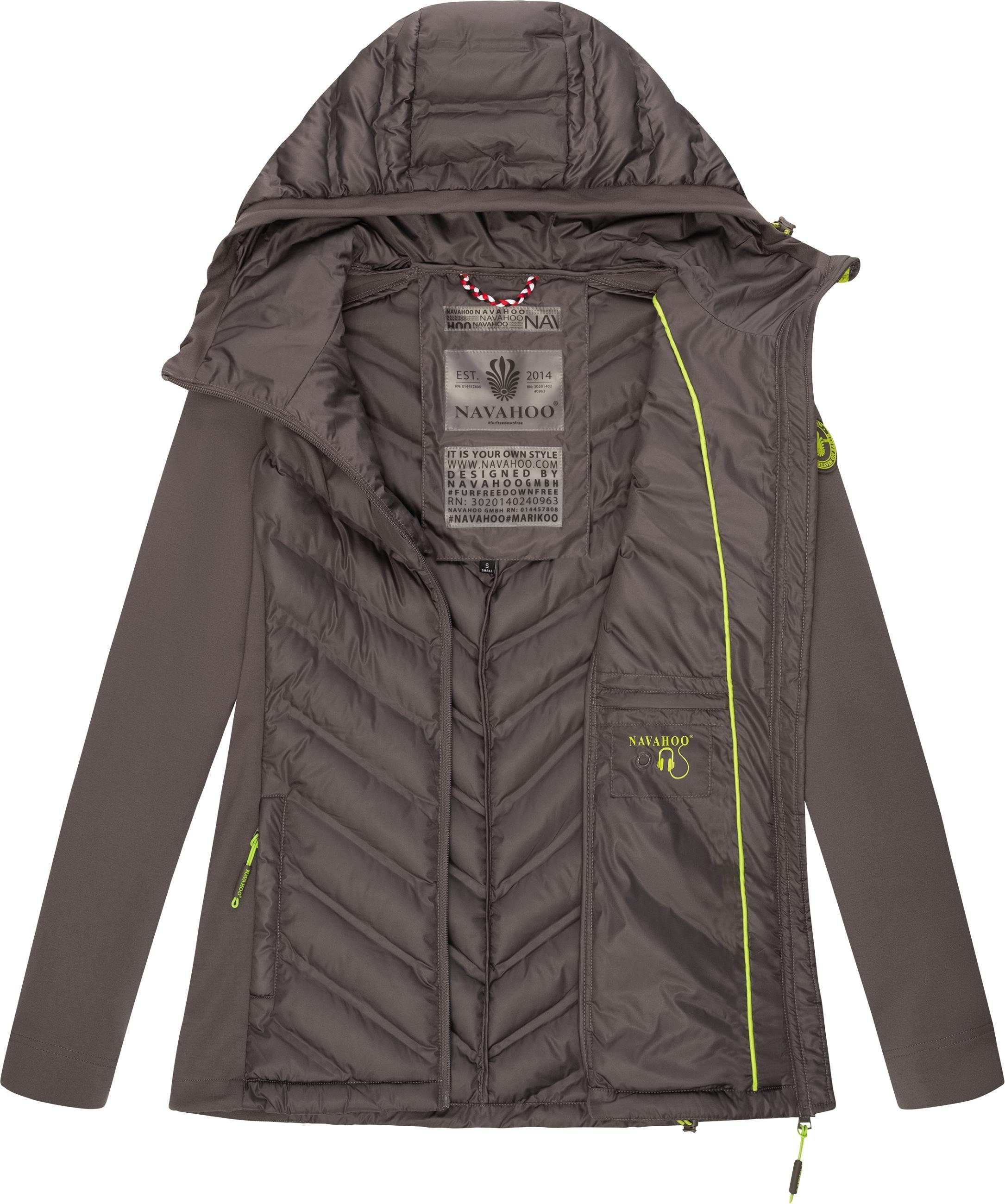 Navahoo Outdoorjacke Nimm Mich Mit stylische dunkelgrau mit Übergangsjacke Kapuze