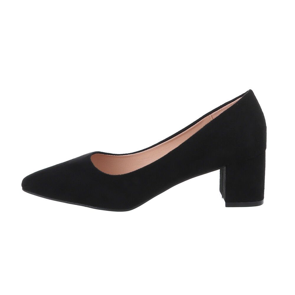 Ital-Design Damen Abendschuhe Elegant Туфлі Blockabsatz Klassische Туфлі in Schwarz