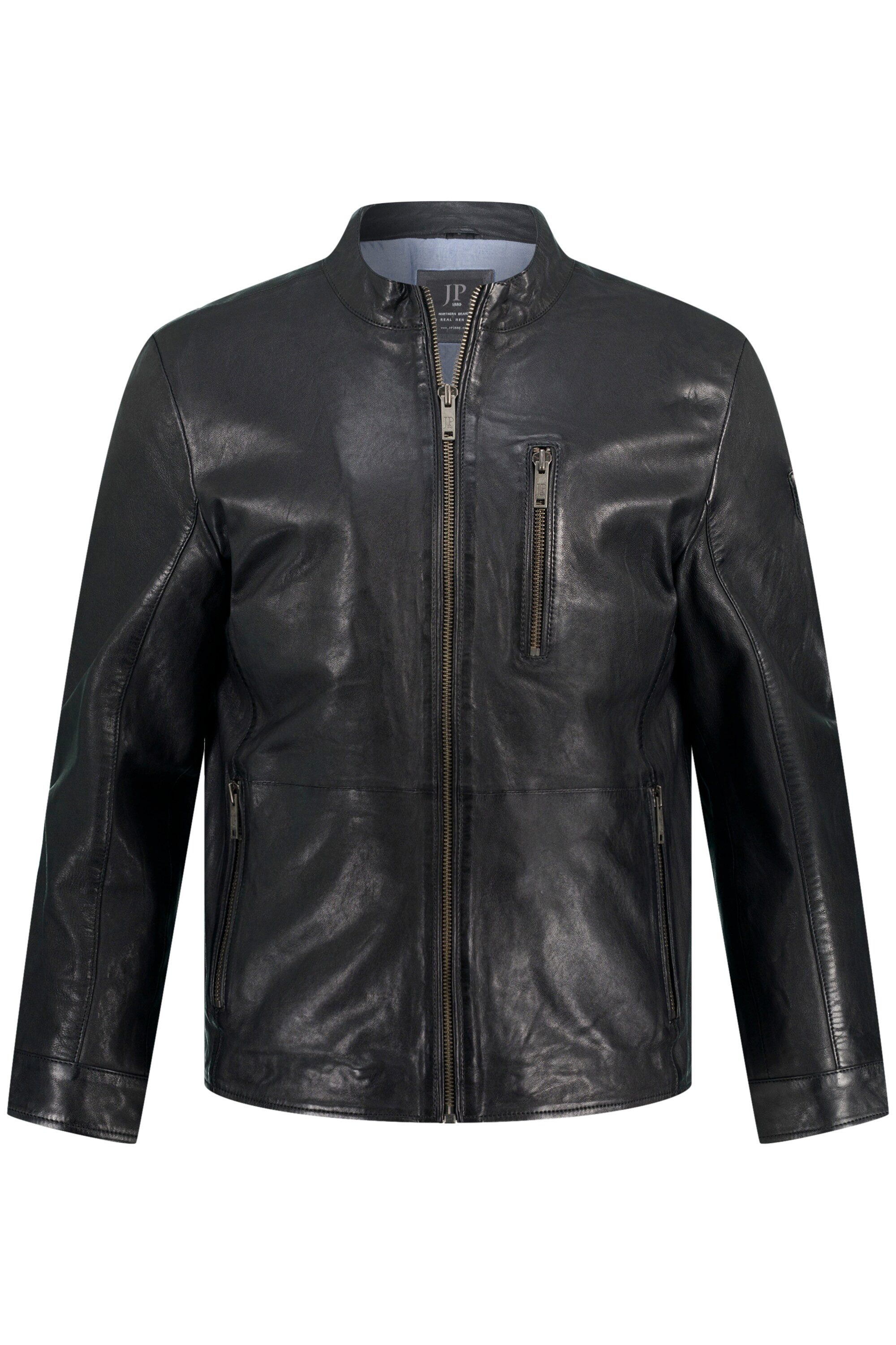 JP1880 Lederjacke Lederjacke Leder Bikerstyle Stehkragen günstig online kaufen