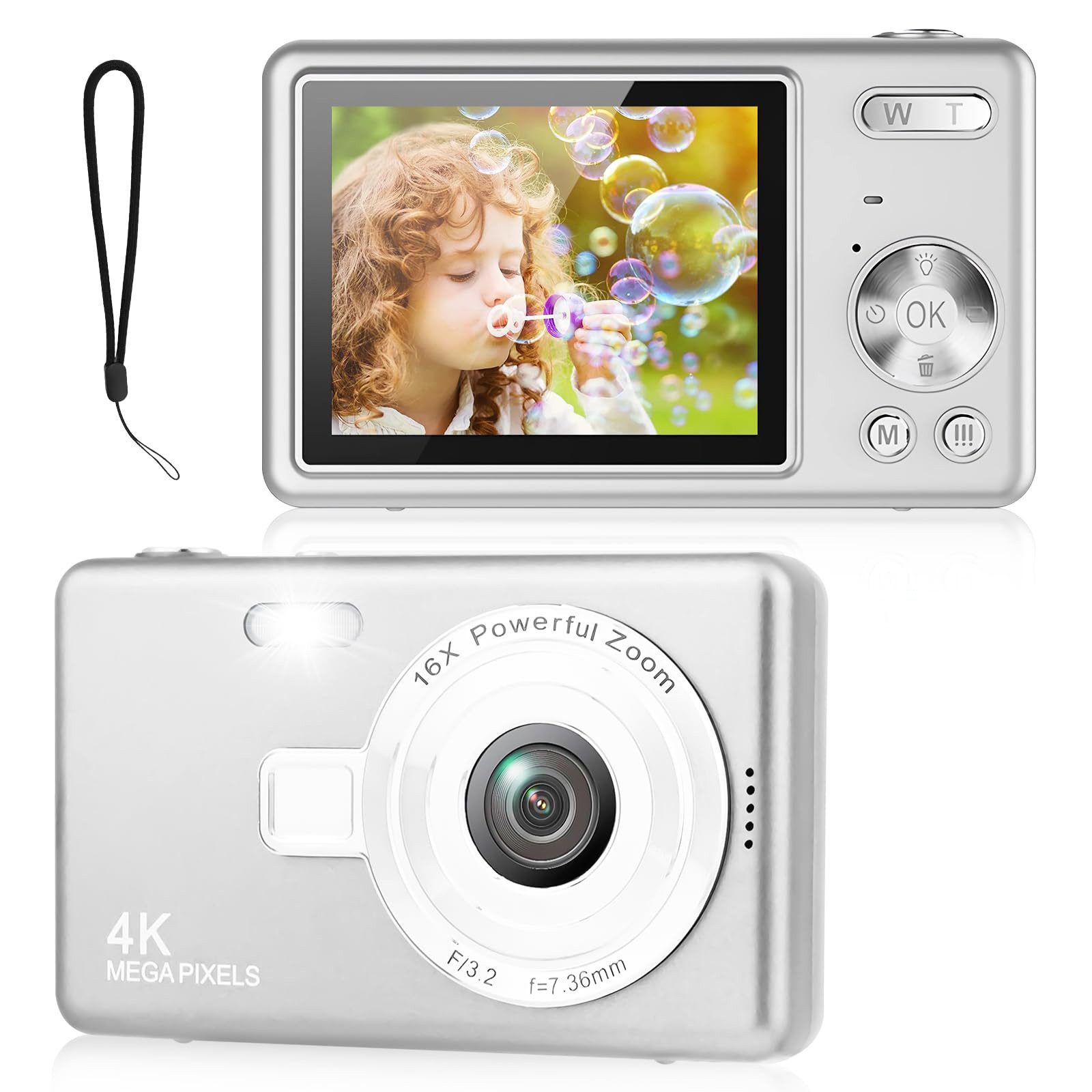 Coonoor 1080P Kinder Kamera, Digitalkamera Fotokamera mit 64GB Karte Kompaktkamera (Spielzeug-Kamera Kinderkamera für Jungen und Mädchen Geschenke)