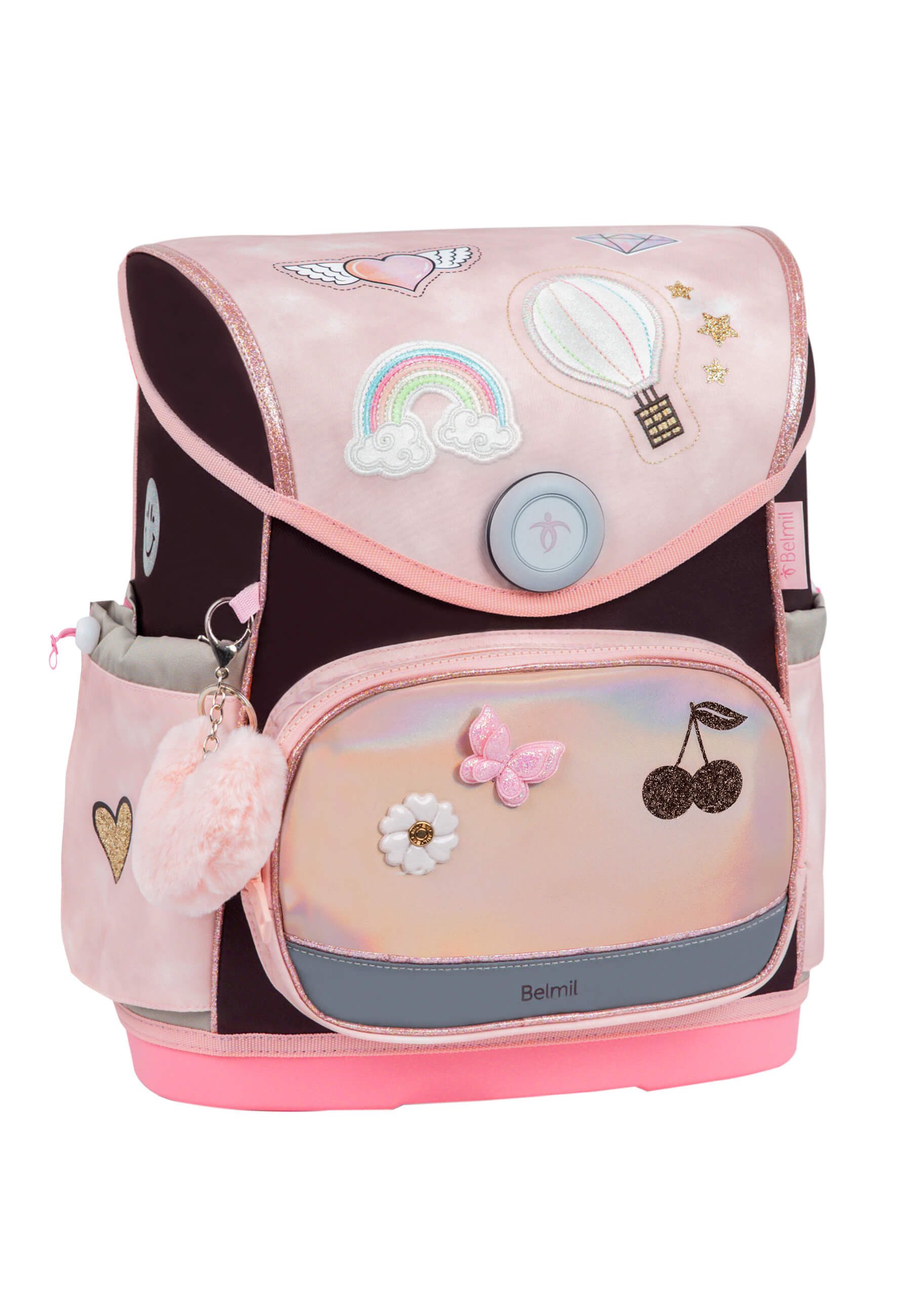 Belmil Schulranzen Compact Plus Premium mit Brust- und Hüftgurt (4-tlg., Schulranzen Set 4 tlg)