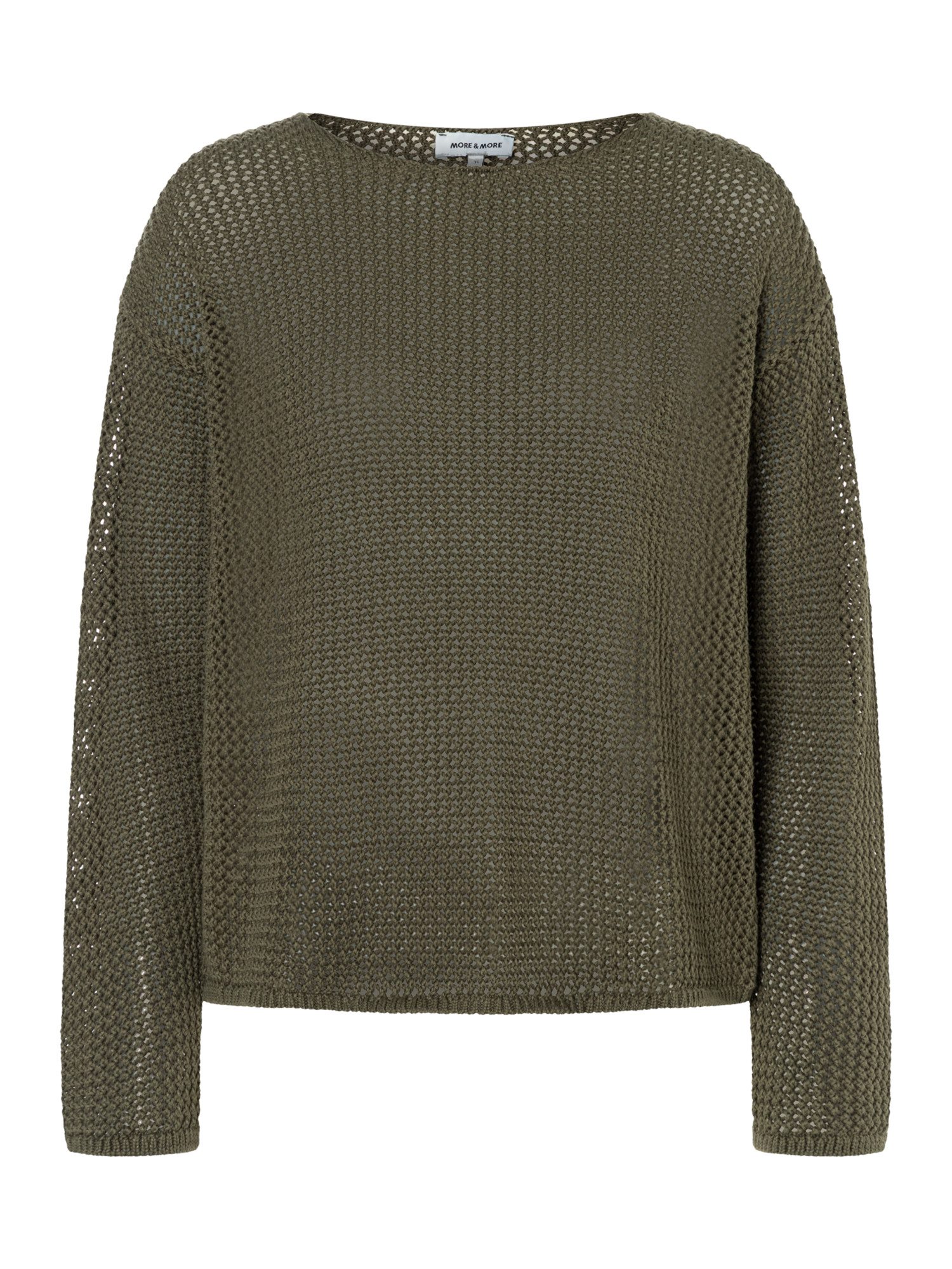 Rundhalspullover luftiger, transparenter Lockstrickpullover
