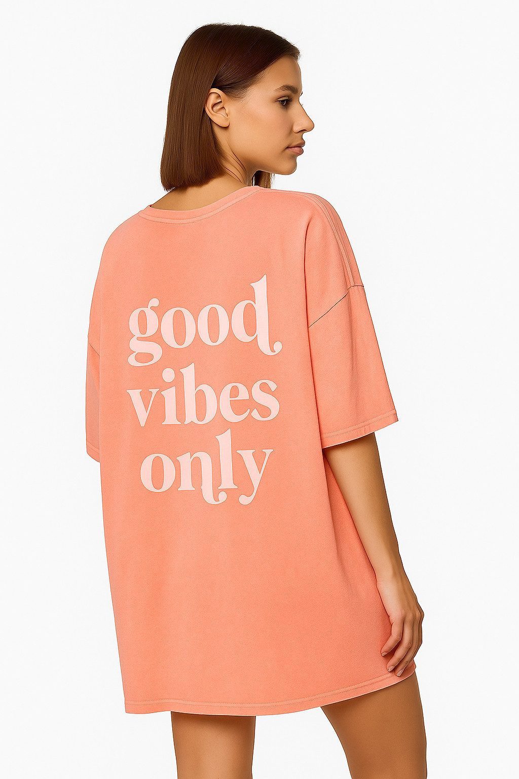 Worldclassca Longshirt Worldclassca Oversized VIBES Print T-Shirt lang Tee günstig online kaufen