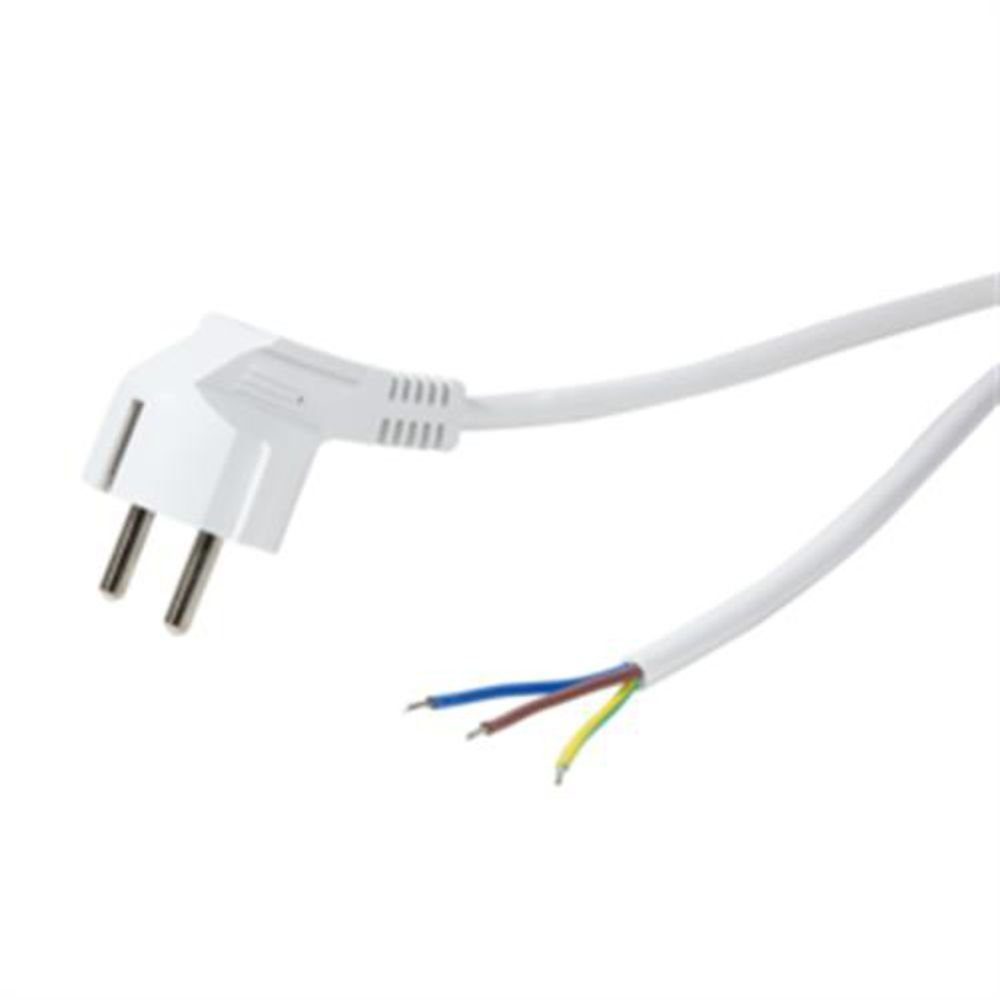 LogiLink Kabel Stecker 90° zu offenem Ende 1,5m weiß Stromkabel