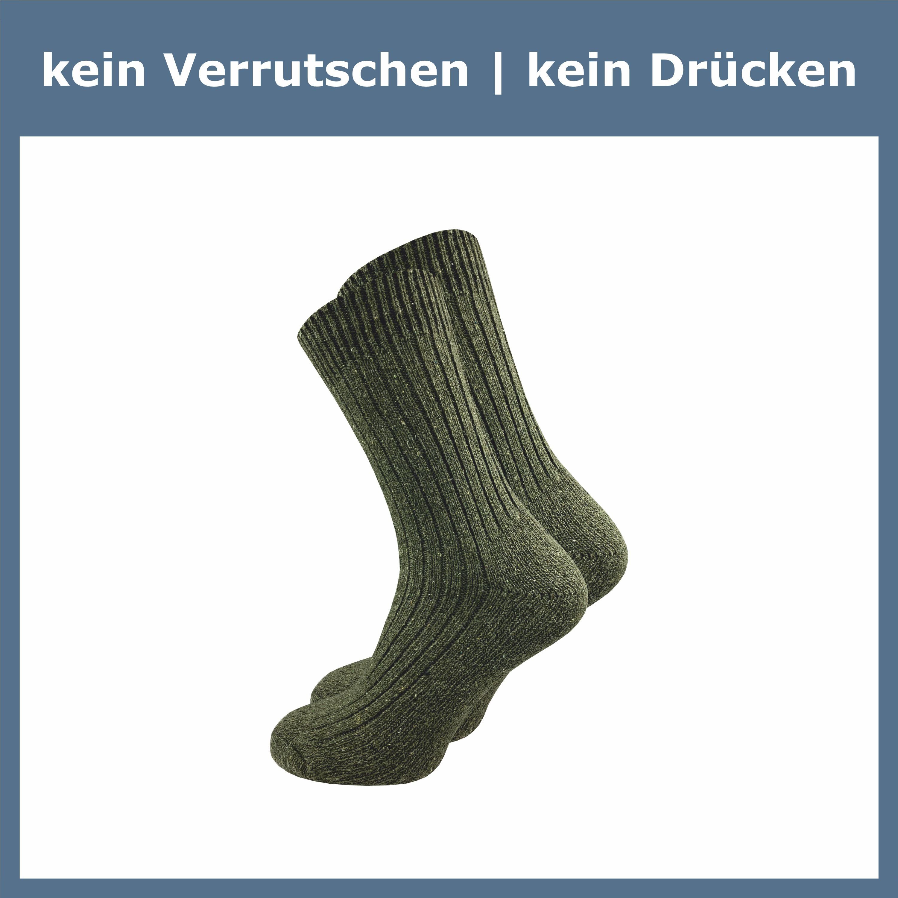 GAWILO Freizeitsocken für Herren Army und Jagdsocken aus Wolle (70), gerippt (10 Paar) mit dicker Frotteesohle