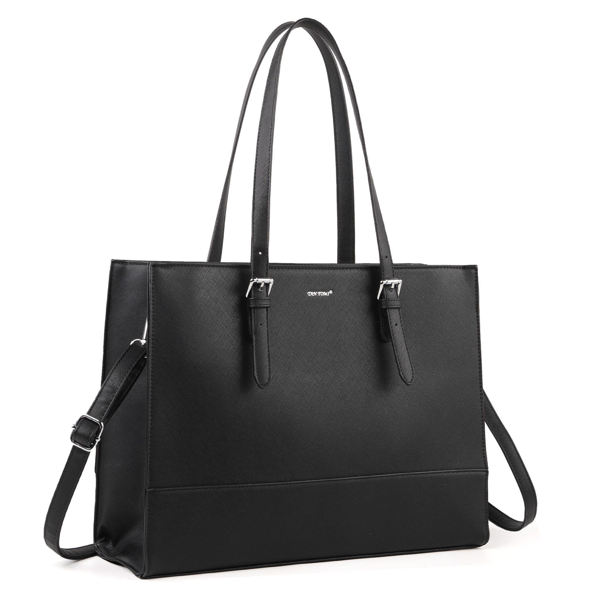 TAN.TOMI Aktentasche Business Handtasche Laptoptasche 15,6 Zoll Schultertaschen, Mit 4 Fächern für Arbeit Schule Arbeitstasche Notebooktasche