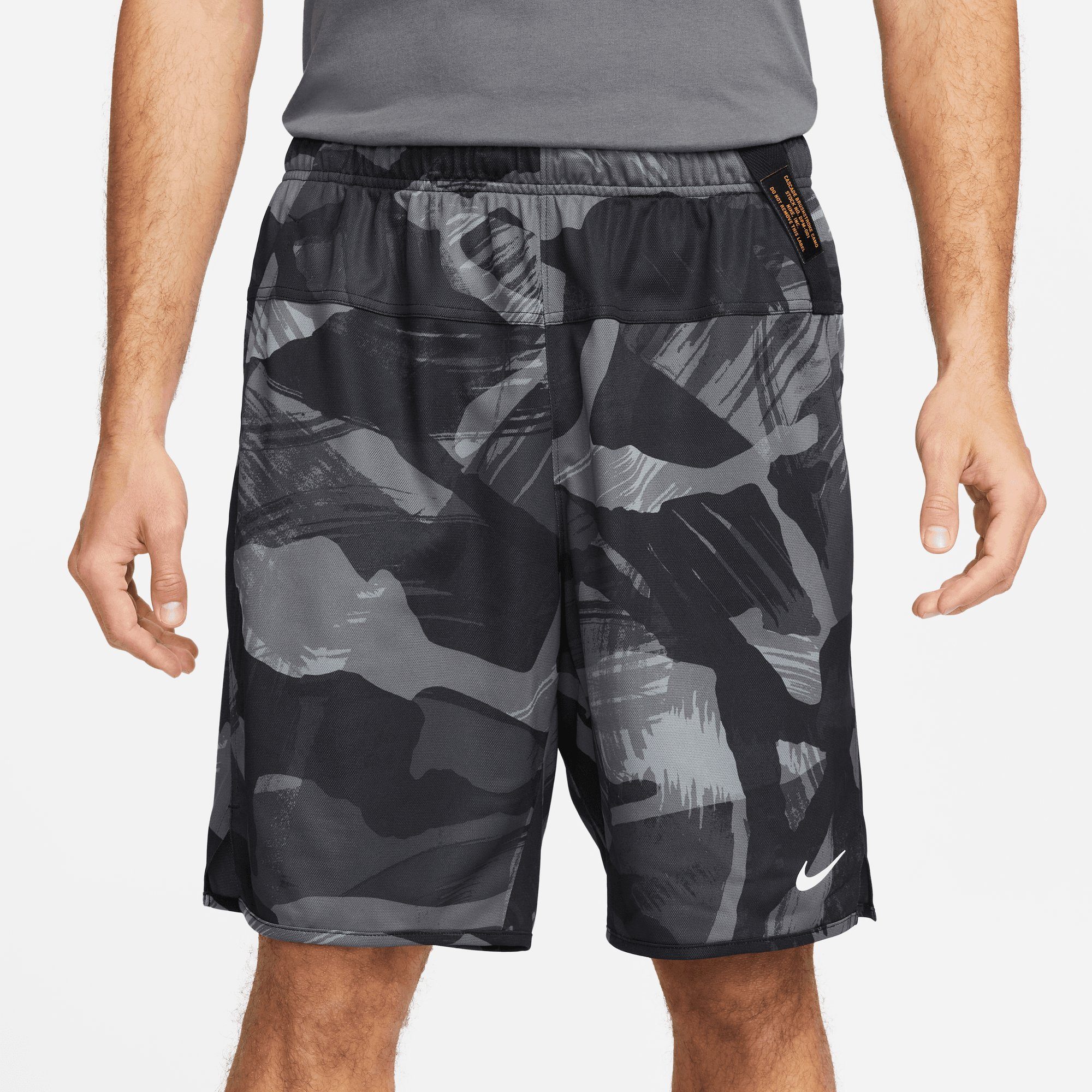 MILK TOTALITY SUEDE/COCONUT FITNESS MEN'S Trainingsshorts DRI-FIT CAMO SHORTS " UNLINED BLACK/GOLD Nike