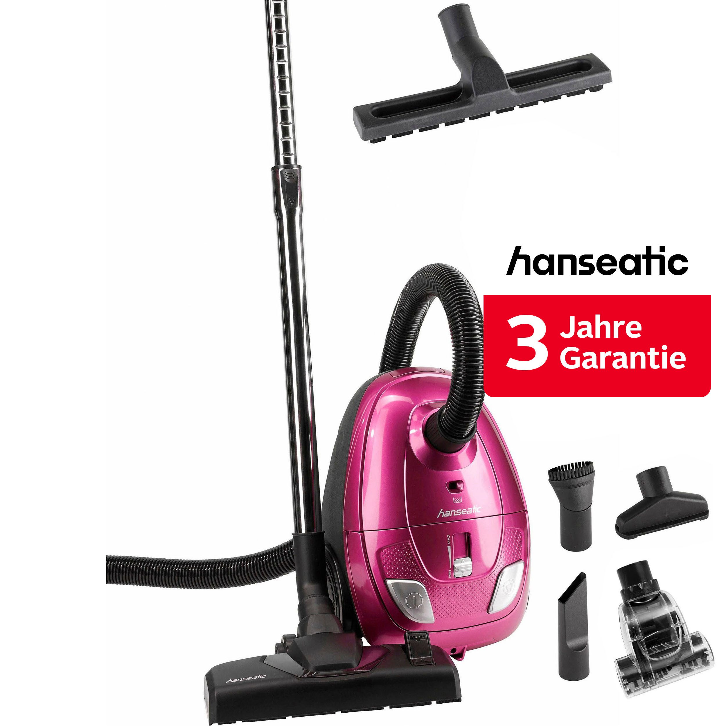Hanseatic Bodenstaubsauger Turbo Düse, Parkettdüse, Staubbeutel Wechselanzeige, 700 W, mit Beutel, inkl. 3 Jahre Herstellergarantie