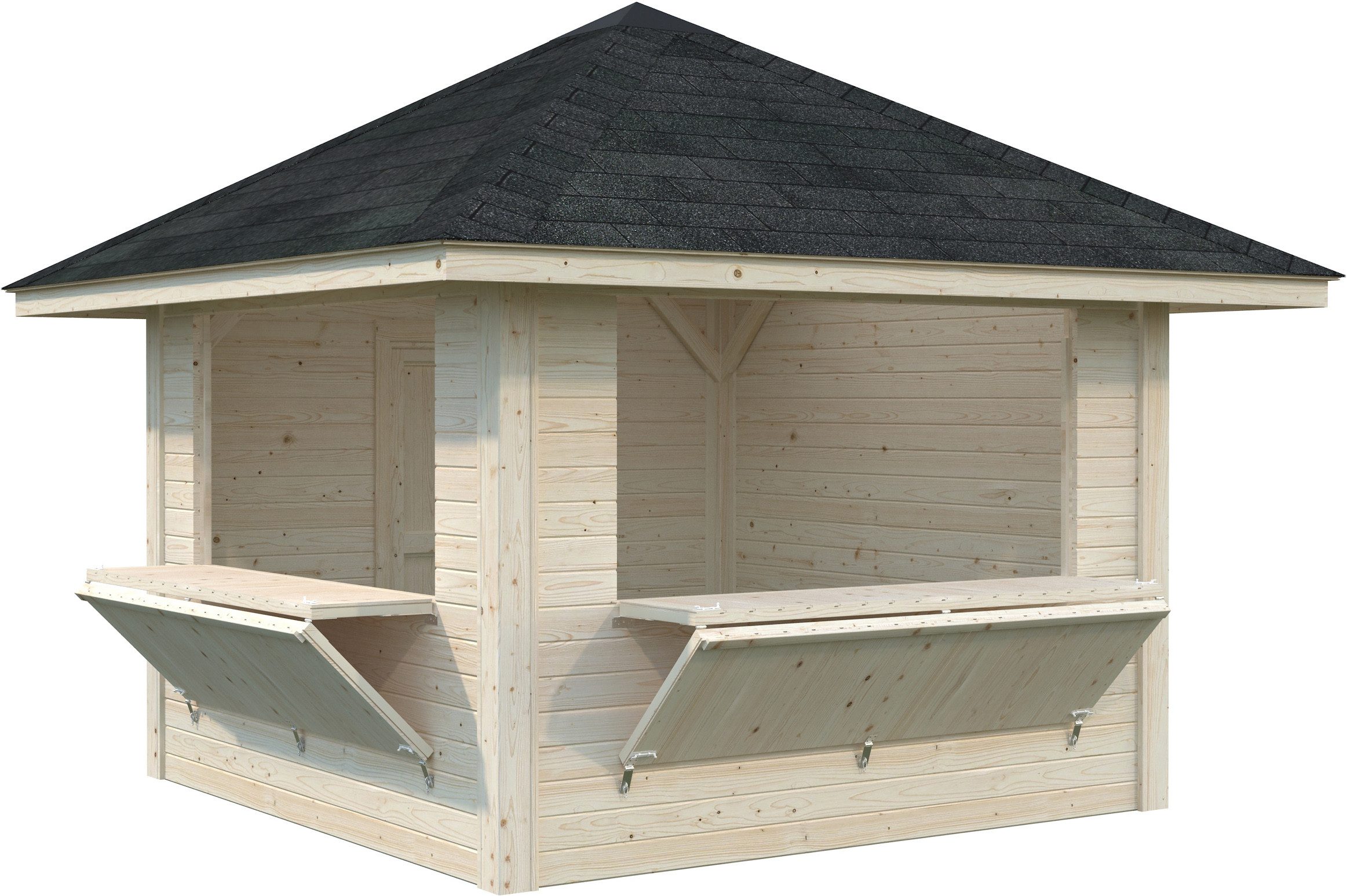 Palmako Holzpavillon Bianca 8,3 m² Set 105, (Set), BxTxH: 384x384x319 cm