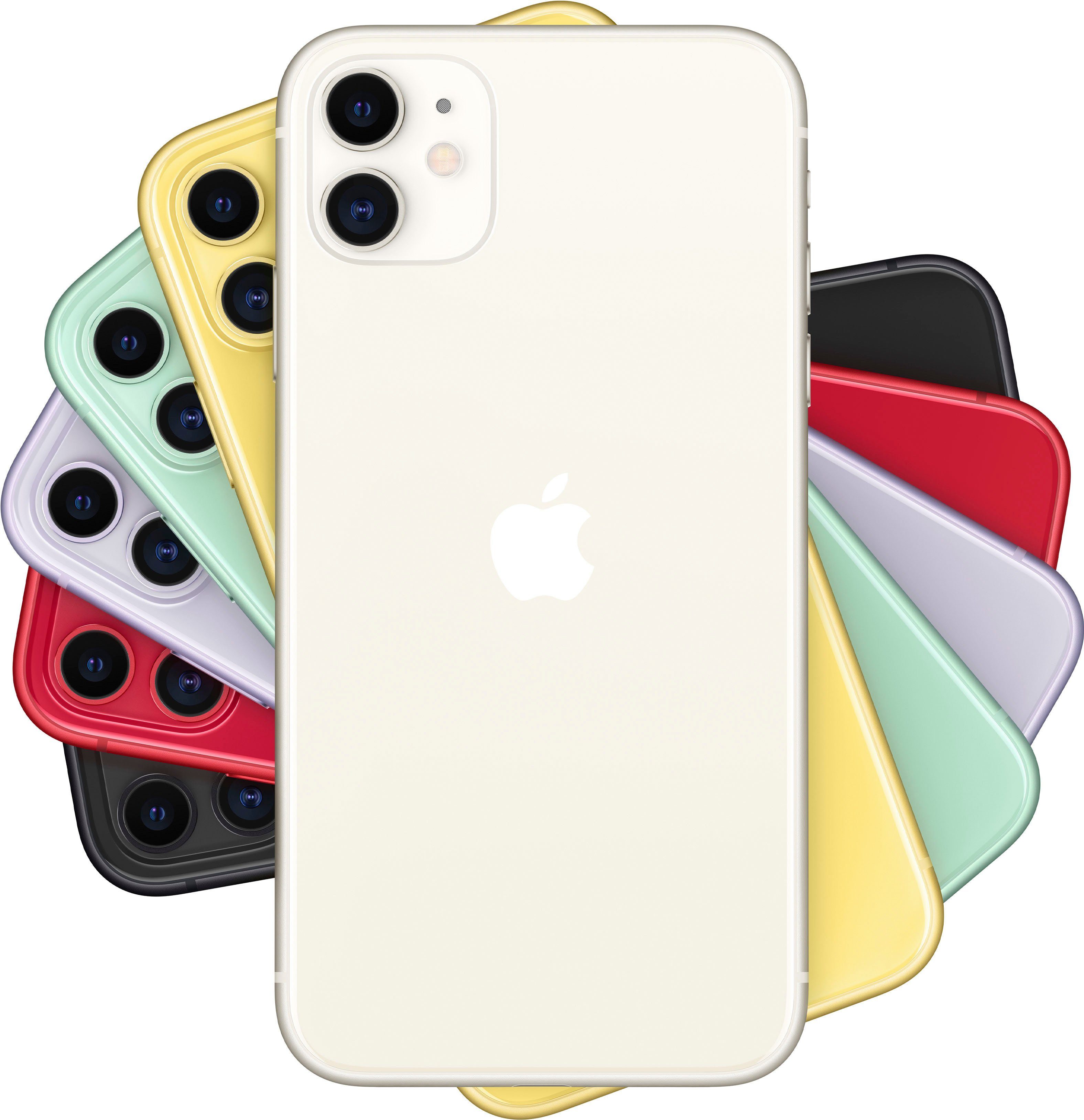 Apple iPhone 11 Smartphone (15,5 cm/6,1 Zoll, 128 GB Speicherplatz, 12 MP Kamera, ohne Strom-Adapter und Kopfhörer)