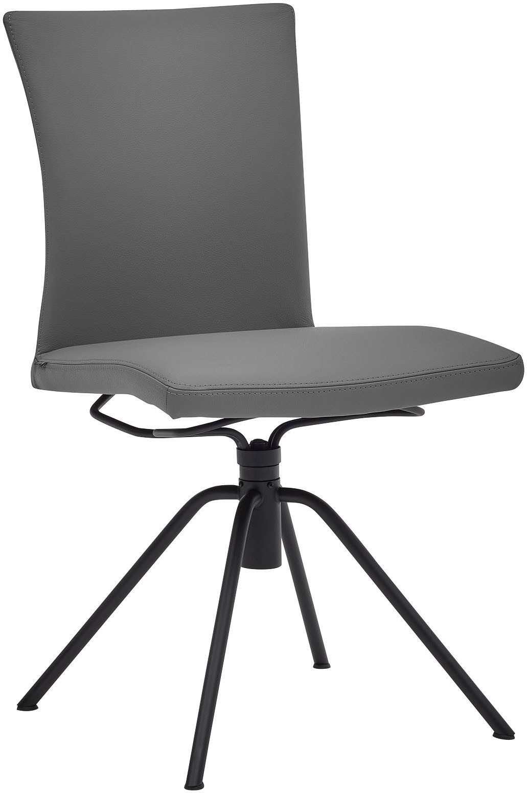 Musterring Polsterstuhl Helmond 6700 (Packung, 1 St), Drehgestell in schwarz inkl. Rückholfunktion, ohne Armlehne