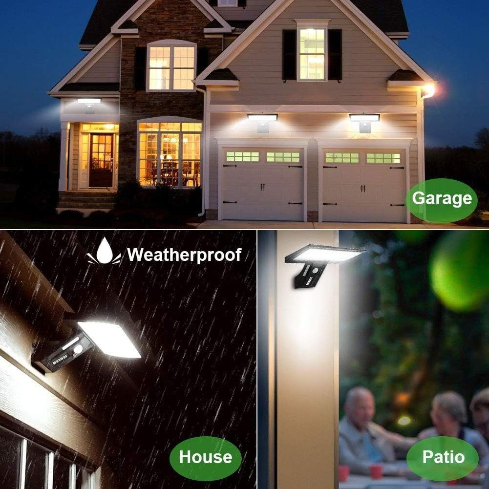 3 integriert für fest Außen, DOPWii Wandleuchte mit Solarlampen Modi, Bewegungsmelder, LED