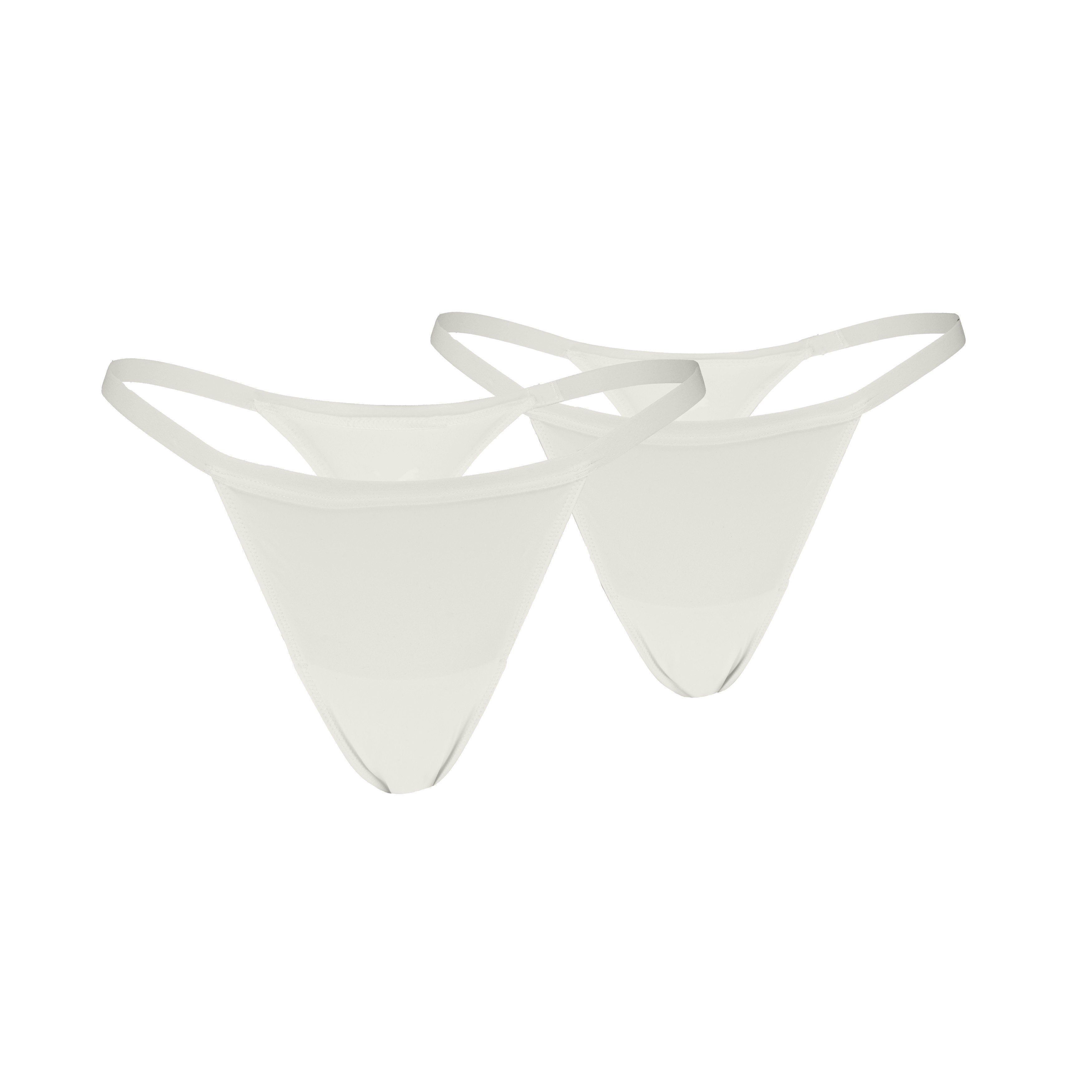 PUMA String PUMA WOMEN MICROFIBER TANGA STRINGS (2er Pack) mit elastischem Bund, Logodruck hinten, Mid-Rise Design