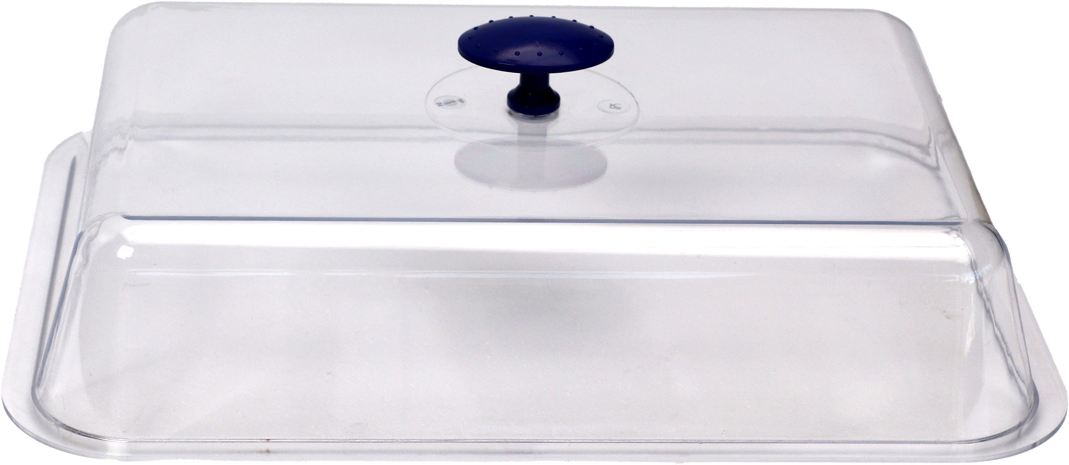 APS Buffet-Vitrine Thermo Tablett Set, Edelstahl, Kunststoff, (Set, 1-tlg), mit Haube, 43x29 cm, inkl. Kühlakkus