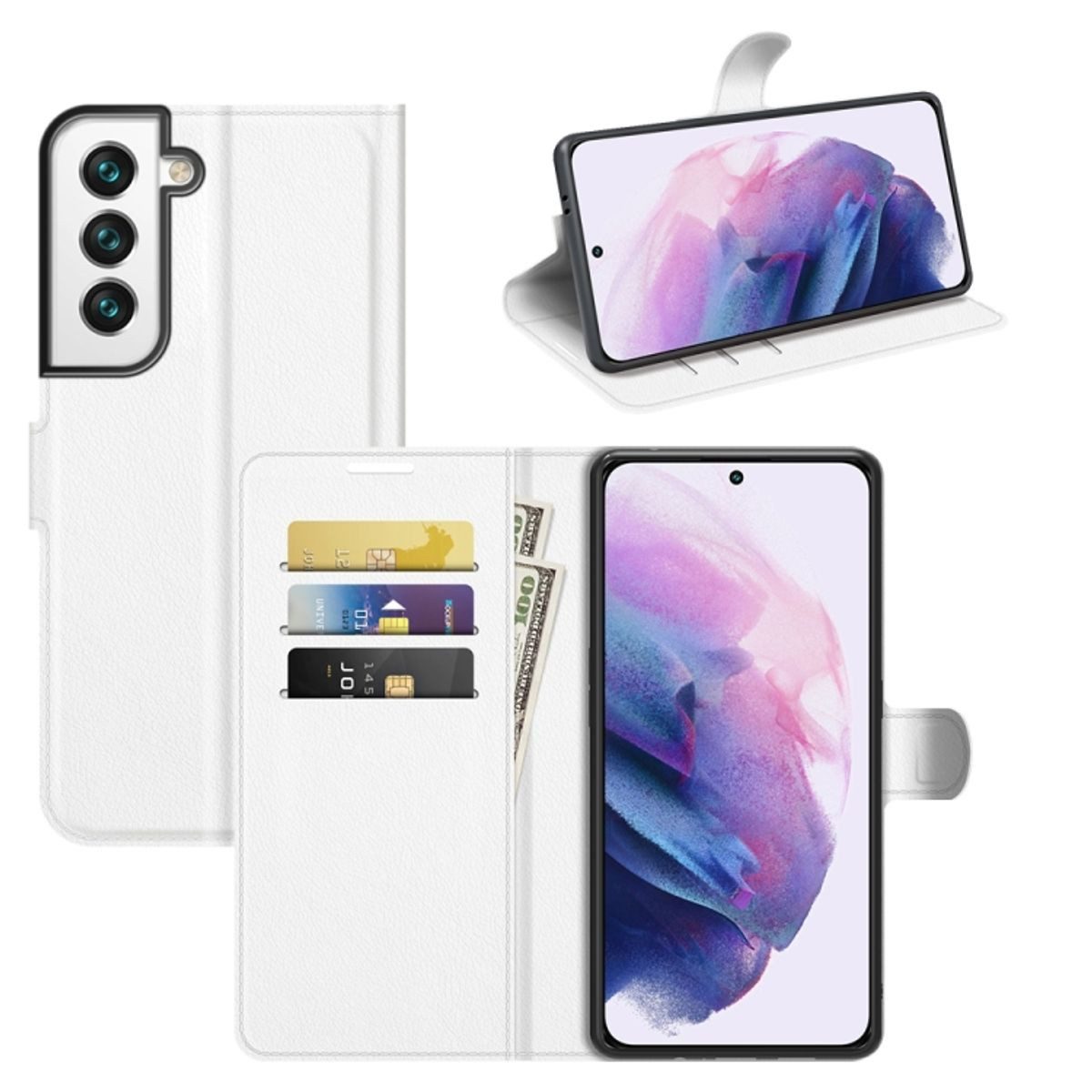 König Design Handyhülle Samsung Galaxy S22 5G, Schutzhülle Schutztasche Case Cover Etuis Wallet Klapptasche Bookstyle
