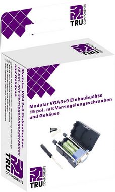 TRU COMPONENTS TRU COMPONENTS T1904C099 D-SUB Buchsenleisten-Set Polzahl (num): 15 Elektro-Kabel