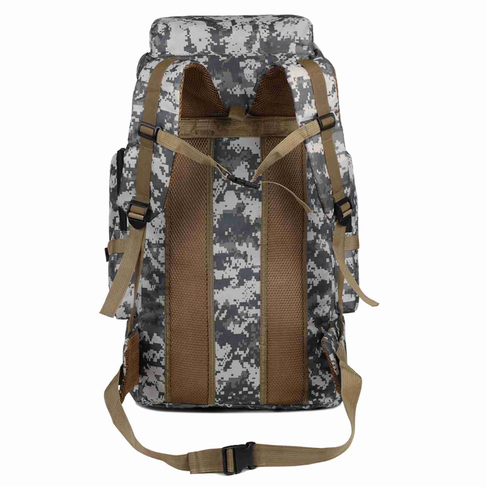 GARRYFIZH Wanderrucksack Wanderrucksack Outdoor Rucksack Groß Trekking Taktisch Camouflage Grün, Großes Fassungsvermögen, atmungsaktiv, verstellbare Gurte