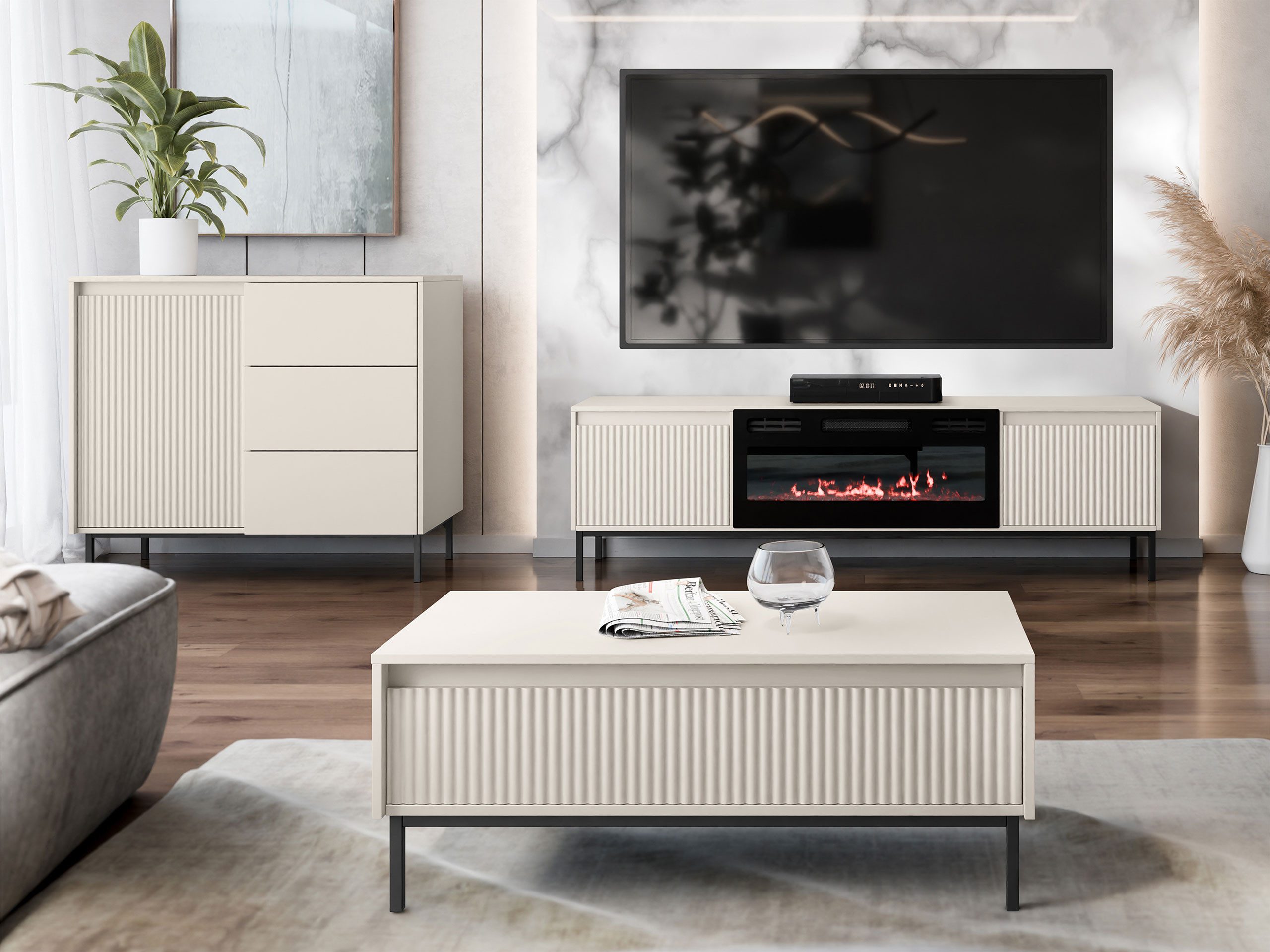 MIRJAN24 Wohnzimmer-Set Ozmi IV, (Kommode, TV-Lowboard günstig online kaufen