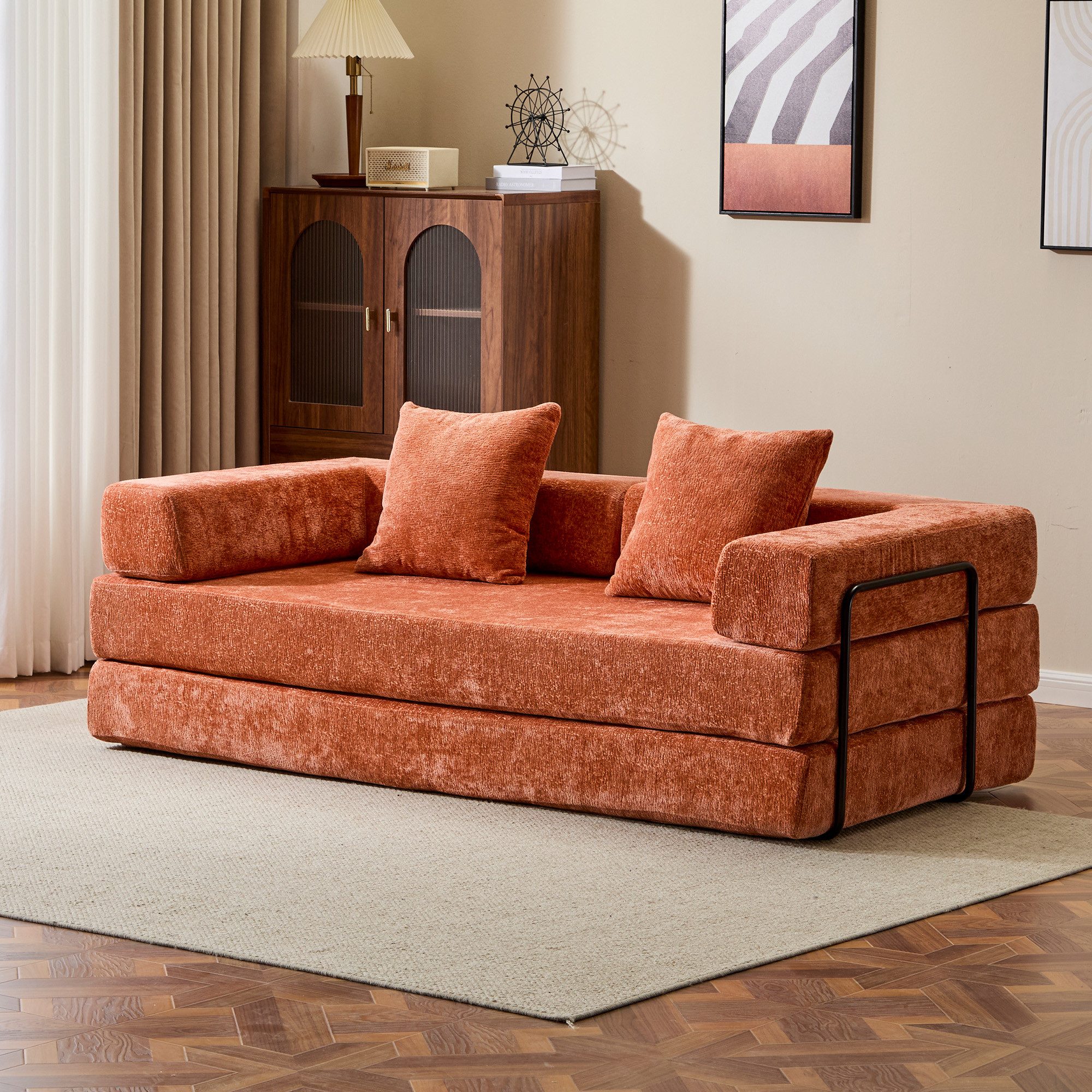 Vankel Loungesofa 4-in-1 Wohnzimmers sofa mit Schlaffunktion – faltbares Sofa, Platzsparendes Design für kleine Räume – Sofa, Liege und Bett in einem