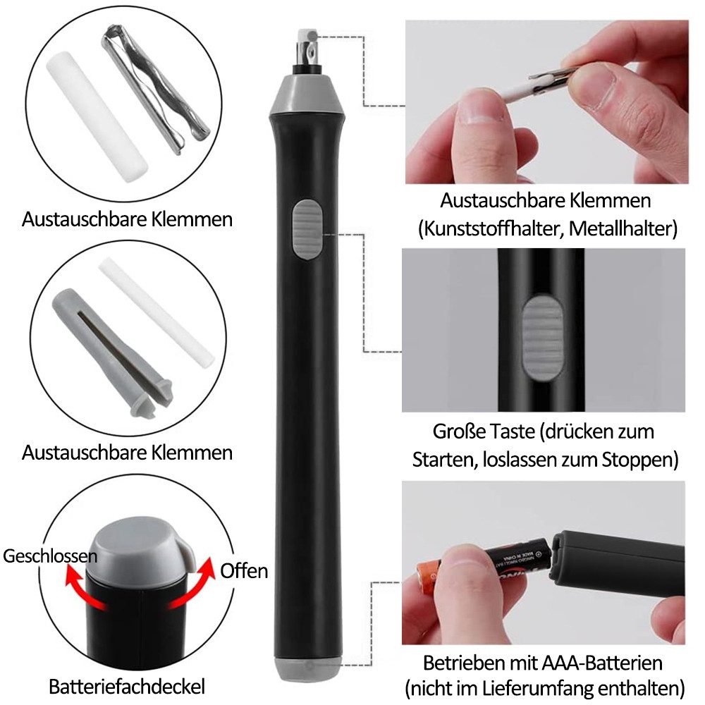 MOPUEA Radiergummi Elektrischer Radiergummi präzises Radieren Korrekturmittel Ersatzminen, Radierer mit batteriebetriebener mit 230 Ersatzradiergummi-Minen