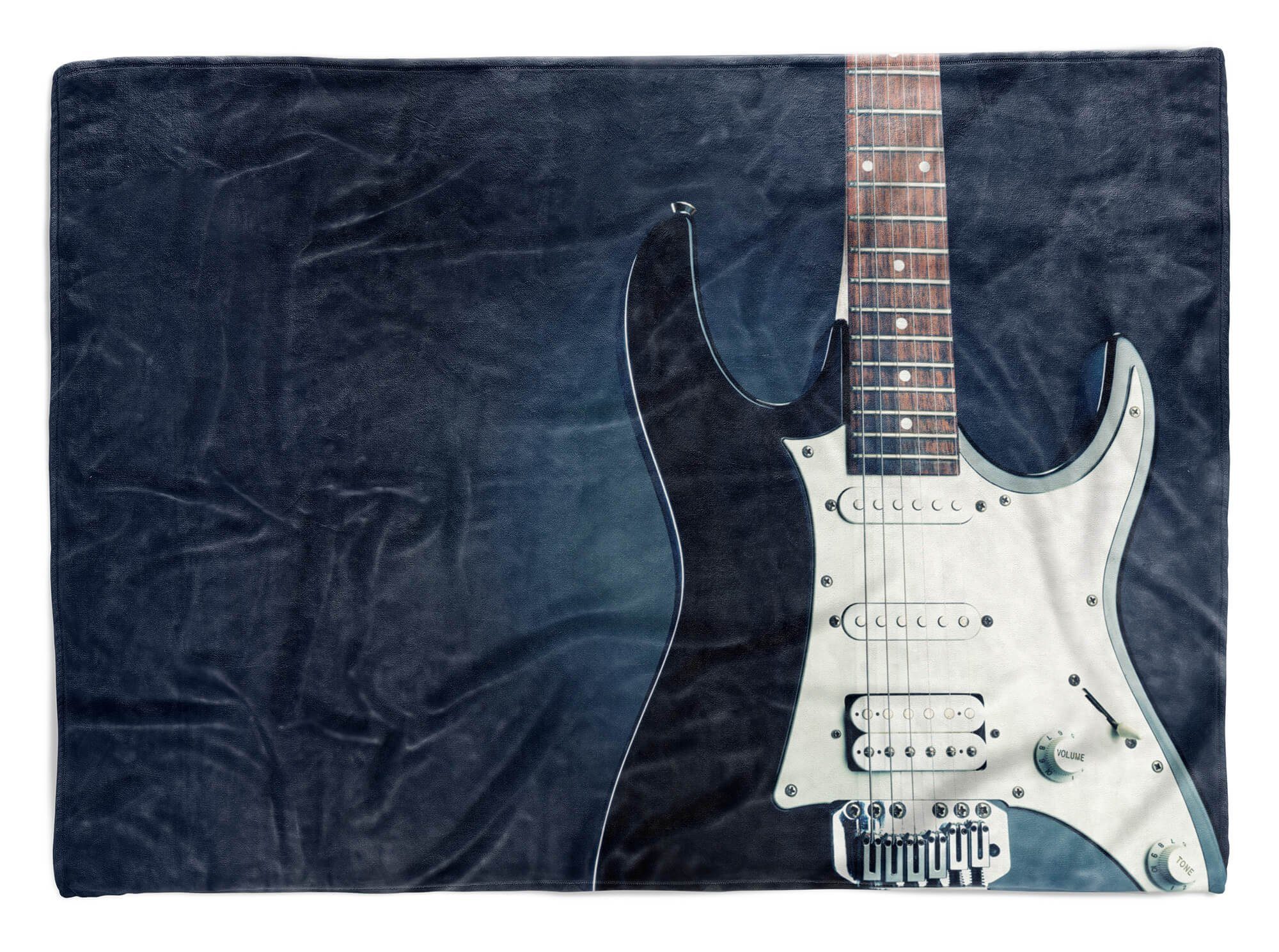 (1-St), Kuscheldecke Handtücher Handtuch mit E-Gitarre Fotomotiv Saunatuch Sinus Art Handtuch Strandhandtuch Baumwolle-Polyester-Mix Gitarre,