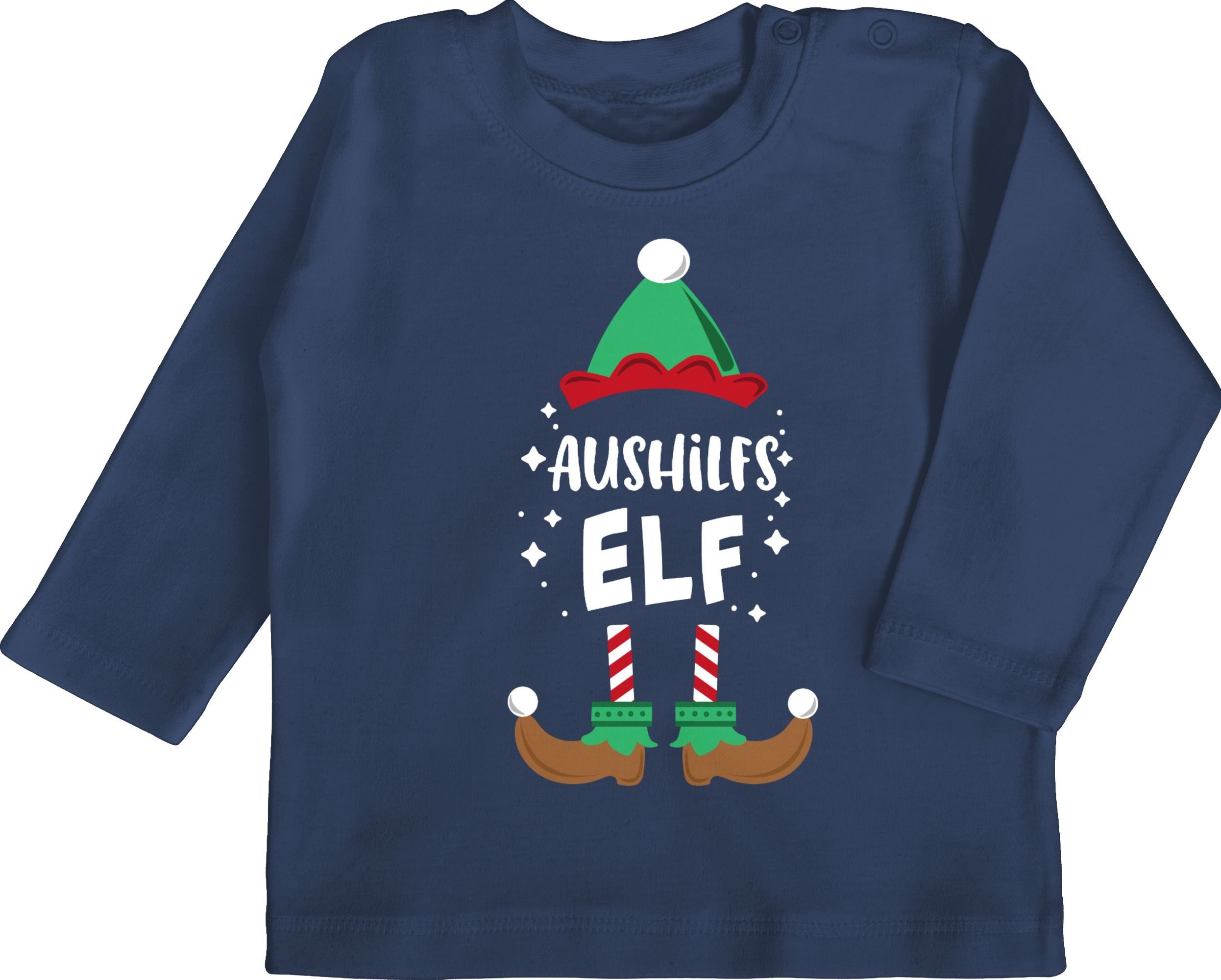 Shirtracer T-Shirt Weihnachten Aushilfs-Elf Weihnachten Kleidung Baby 1 Navy Blau