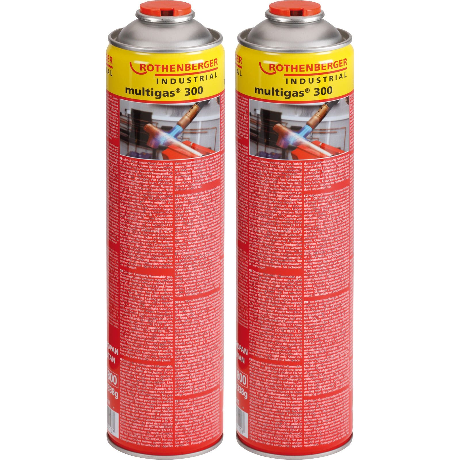 Rothenberger Industrial Experimentierkasten ROTHENBERGER Industrial 2x Multigas 300 600 ml - 1000003742