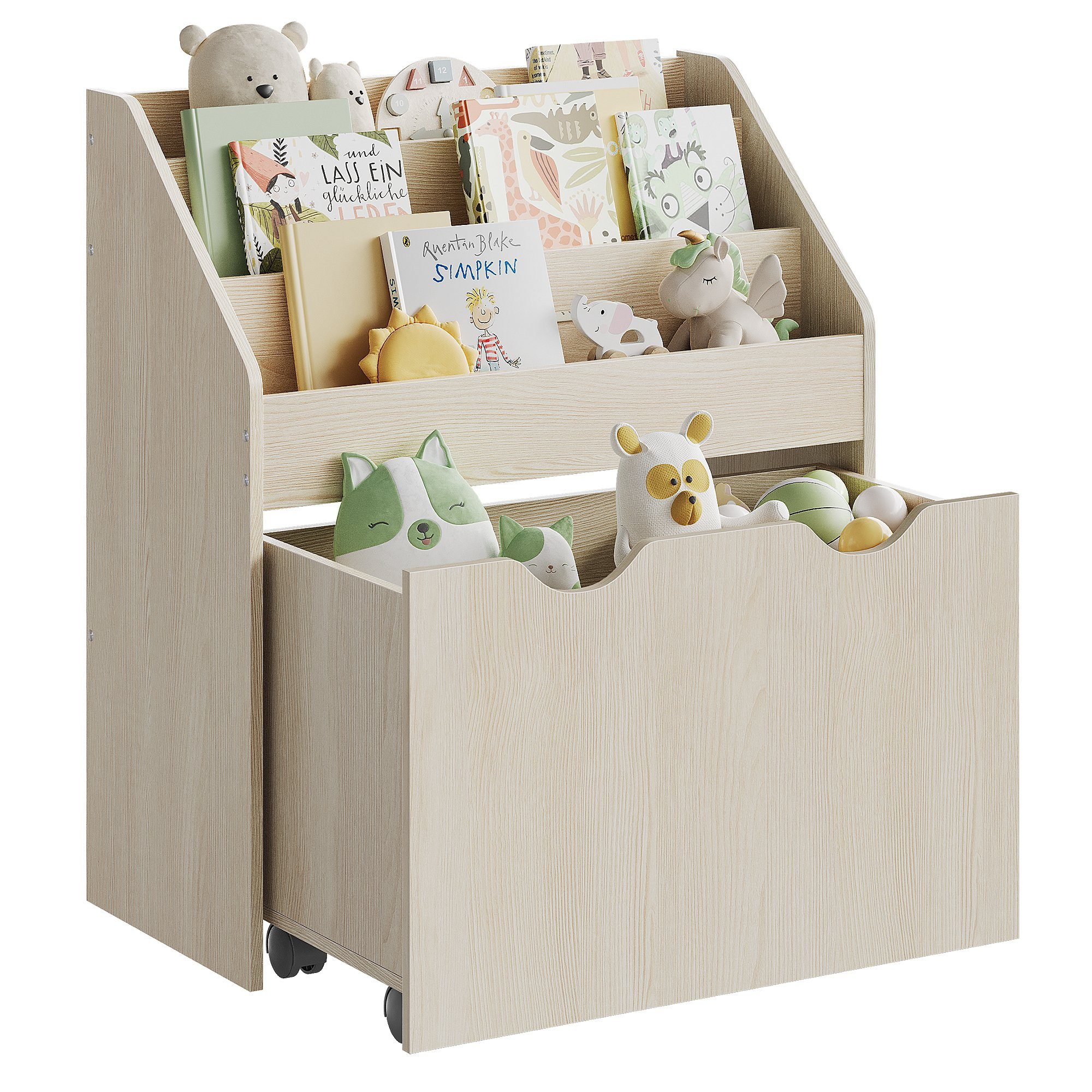 SONGMICS Spielzeugtruhe Bücherregal für Kinder, Kinderregal, Spielzeugregal günstig online kaufen