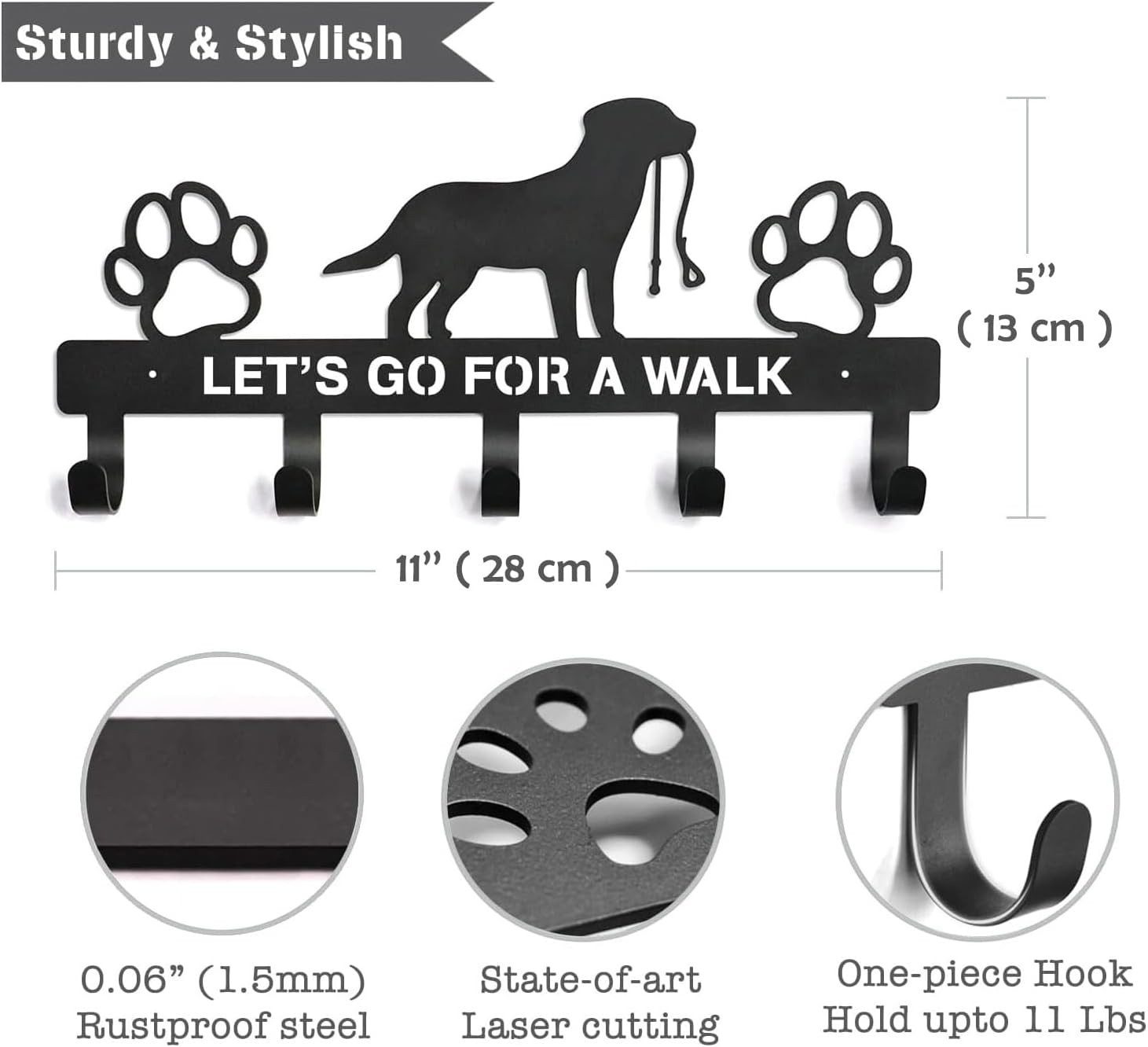 Happy Home Wandhaken Wandhaken für Hundeleinen und Halsbänder, Haustierhake günstig online kaufen