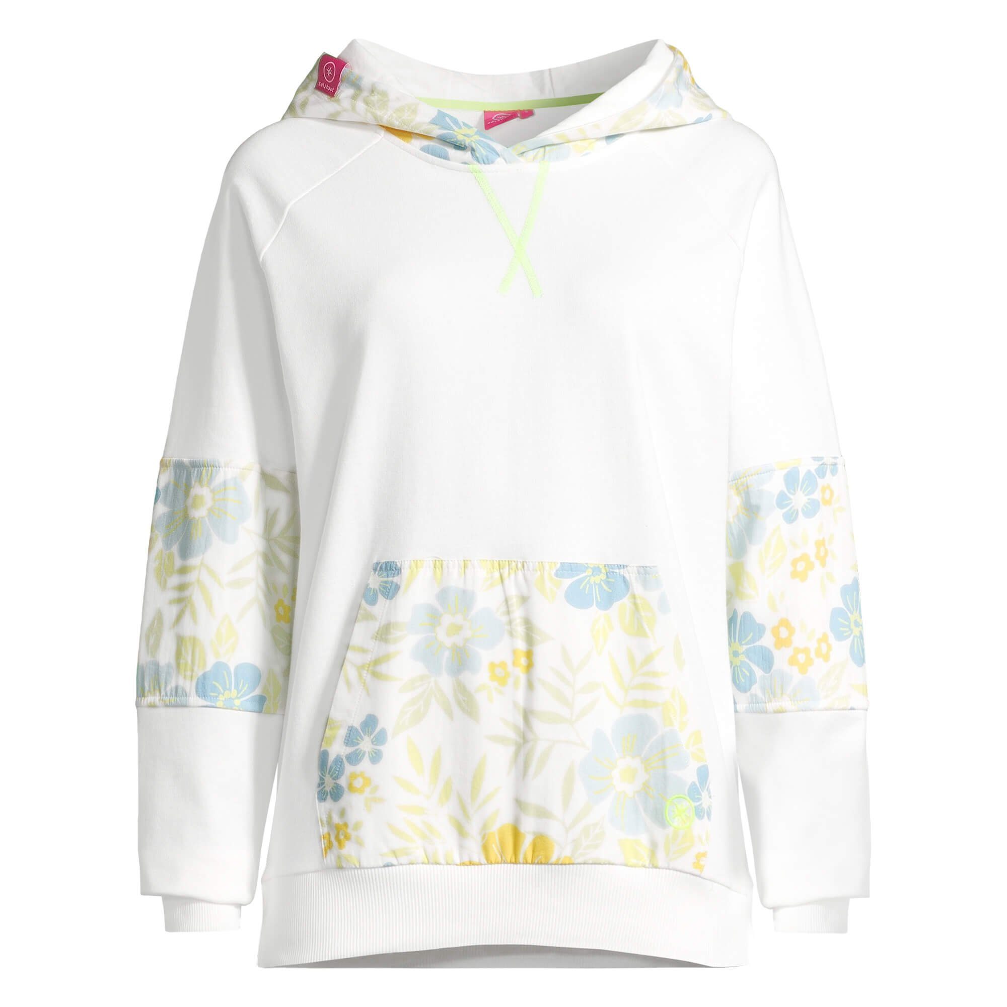 salzhaut Kapuzenpullover Damen Hoodie Leevde mit Blumen - Pullover mit Kapuze und Kängurutasche